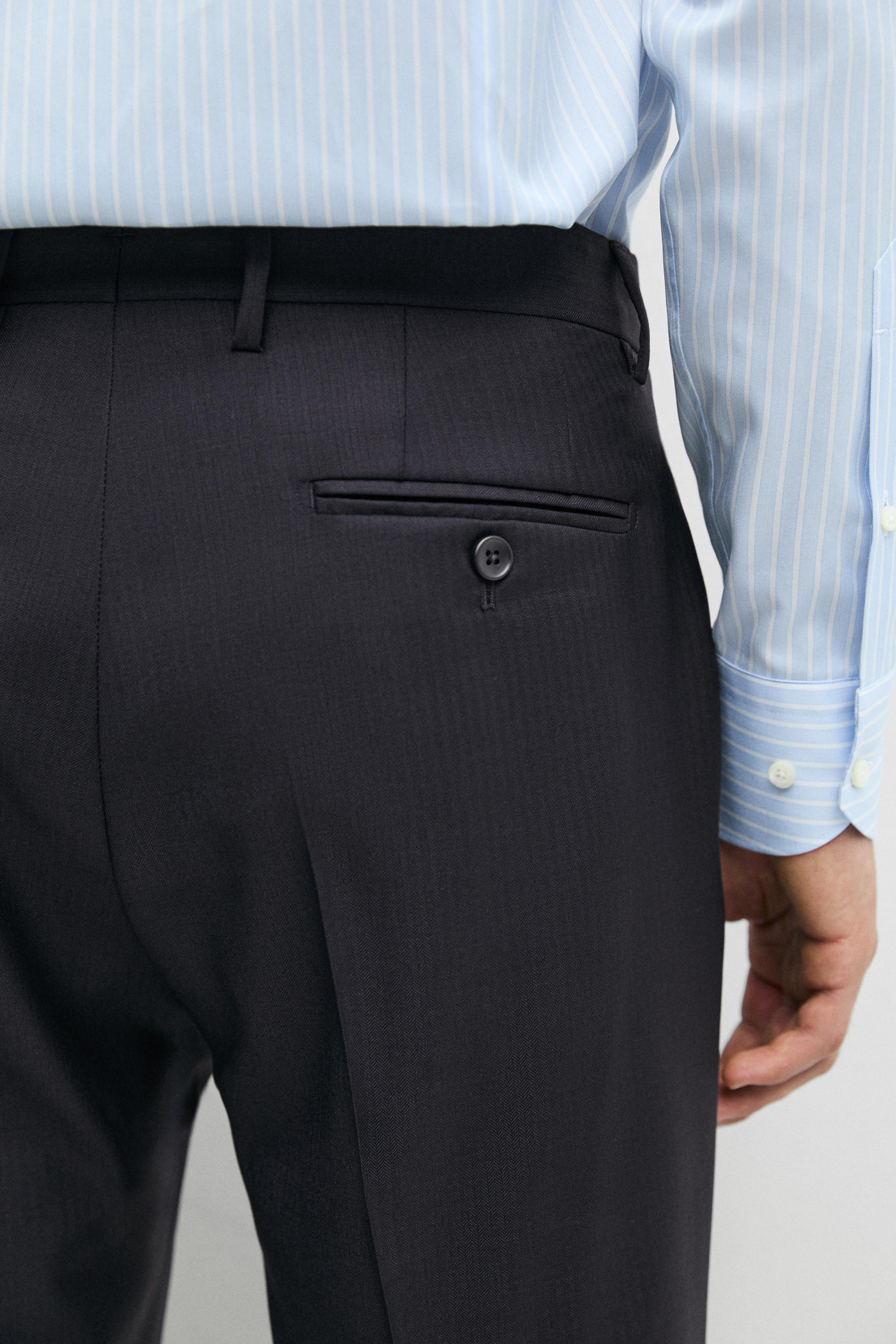Cold wool suit trousers — NAVY BLUE