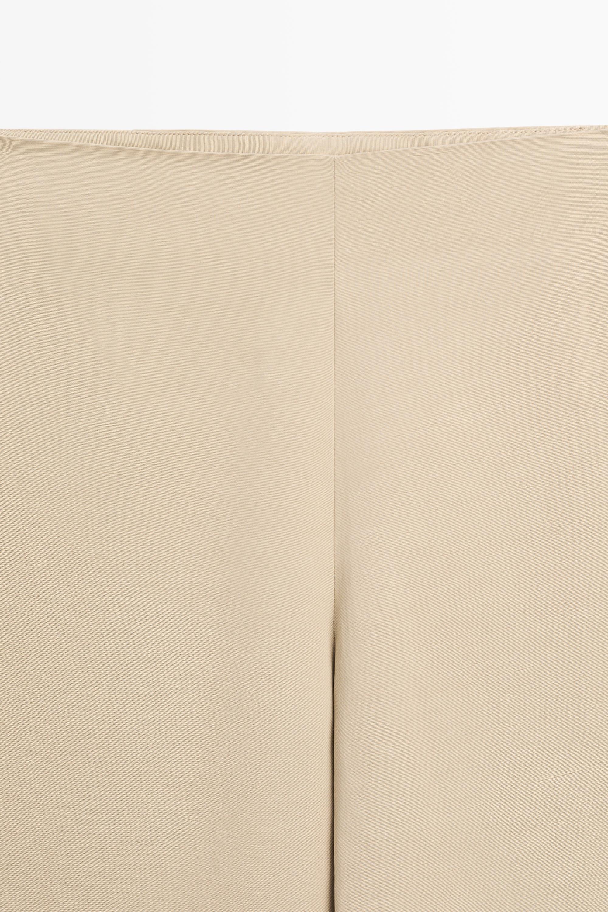 Wide-leg voluminous trousers — BEIGE
