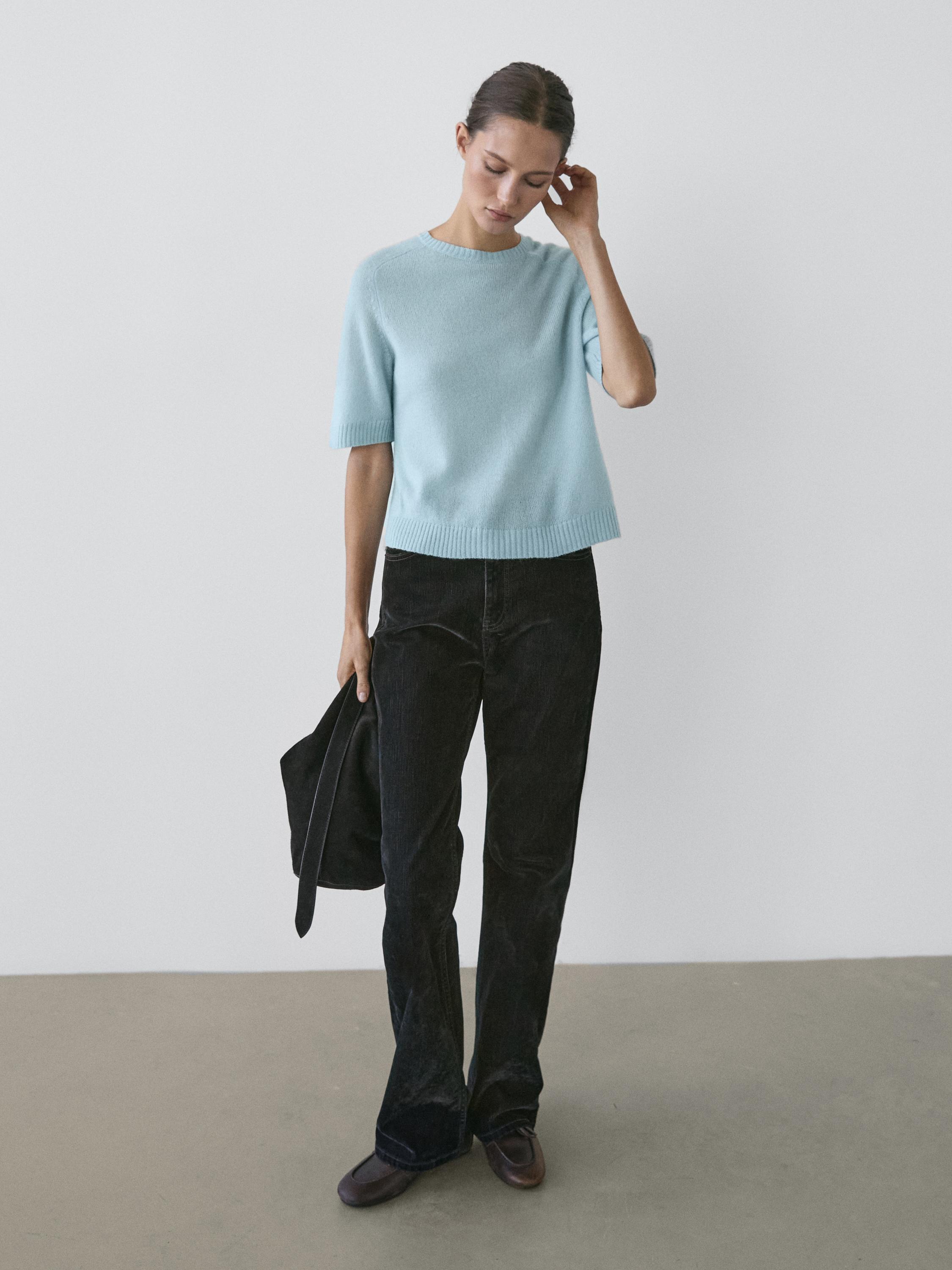 Jersey punto manga corta con alpaca