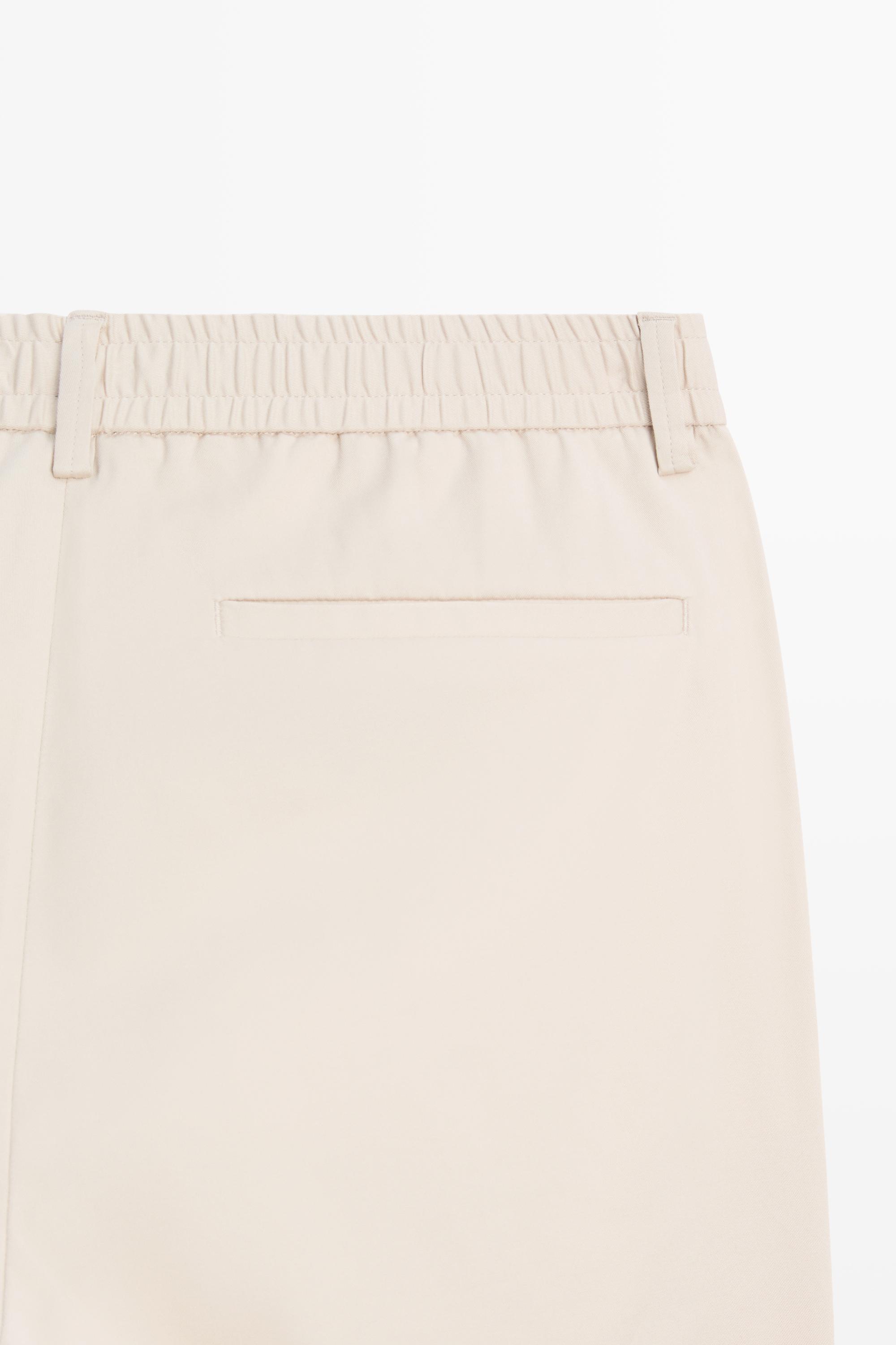 Cotton blend jogger fit pants — BEIGE