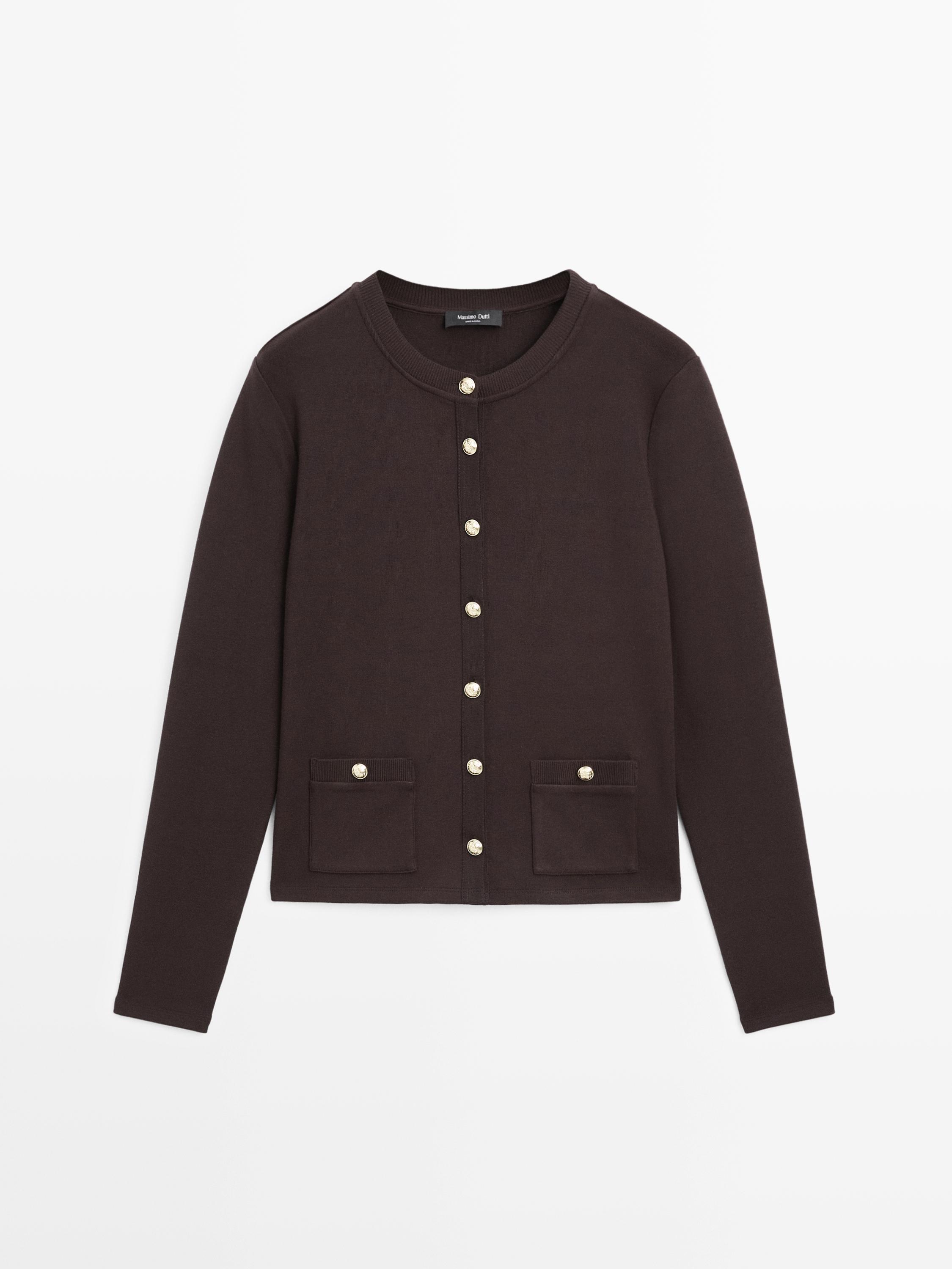 Gold button knit cardigan