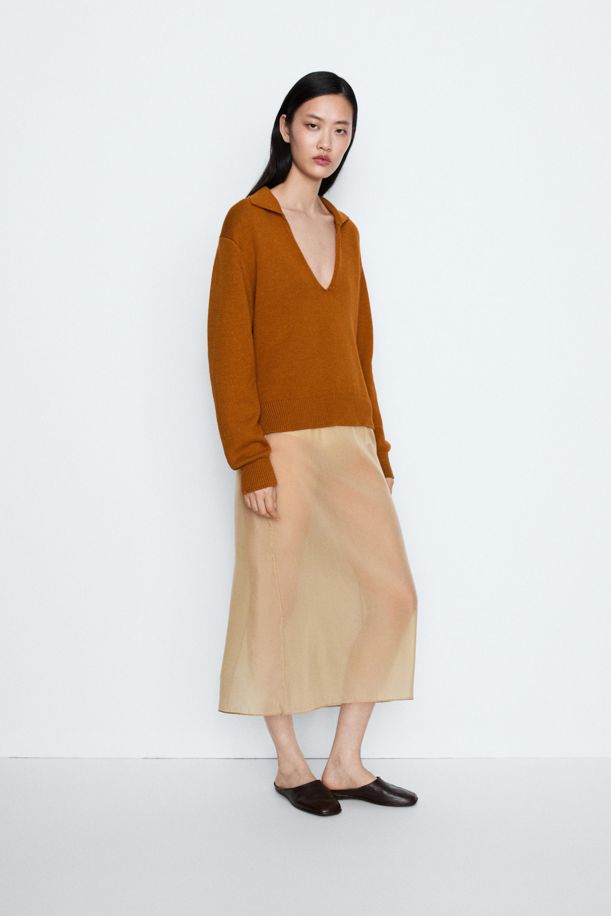100% Cotton V-Neck Knit Sweater - STUDIO — Washed