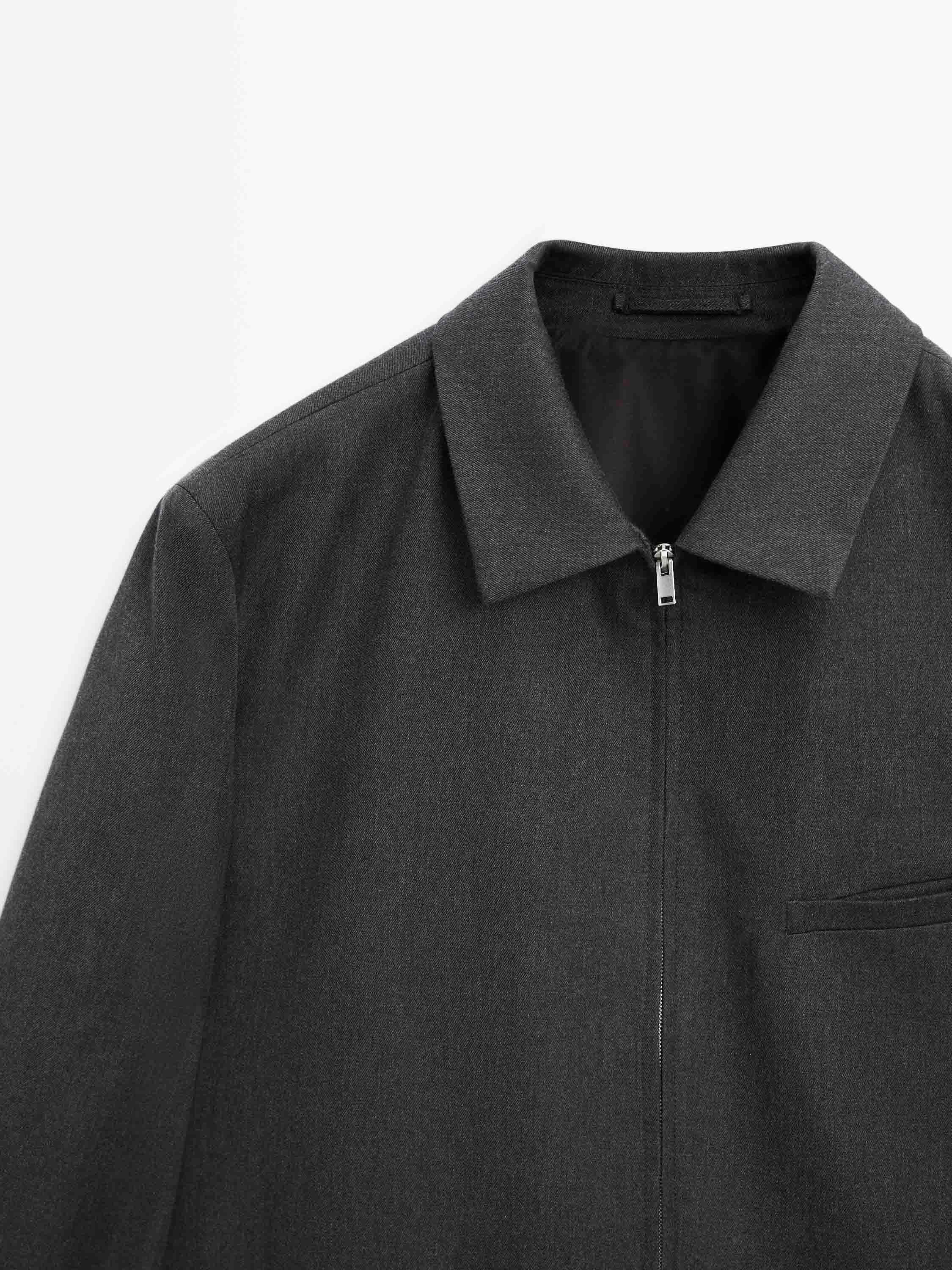 Lightweight wool blend jacket with pocket