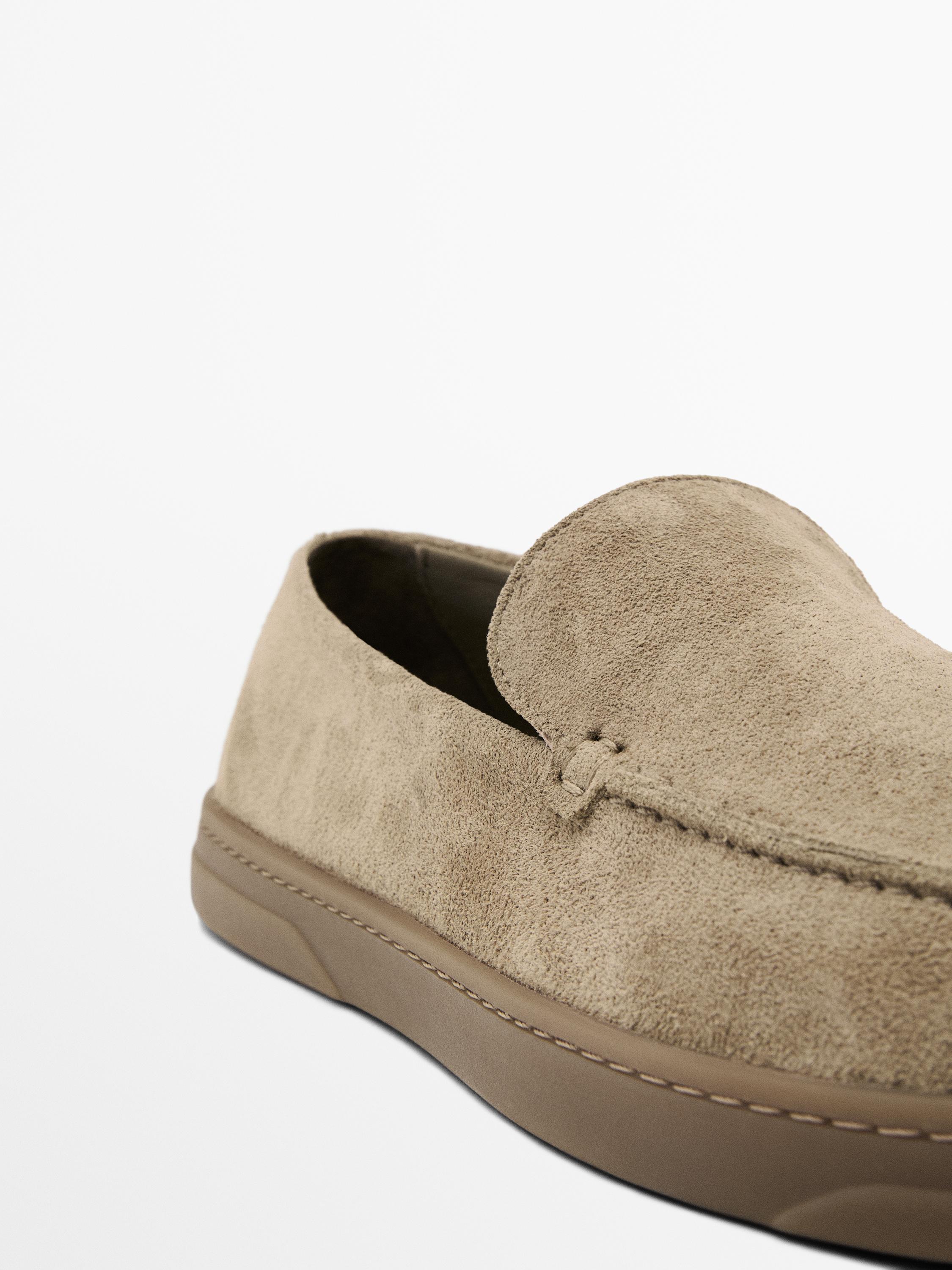 Soft split suede loafers