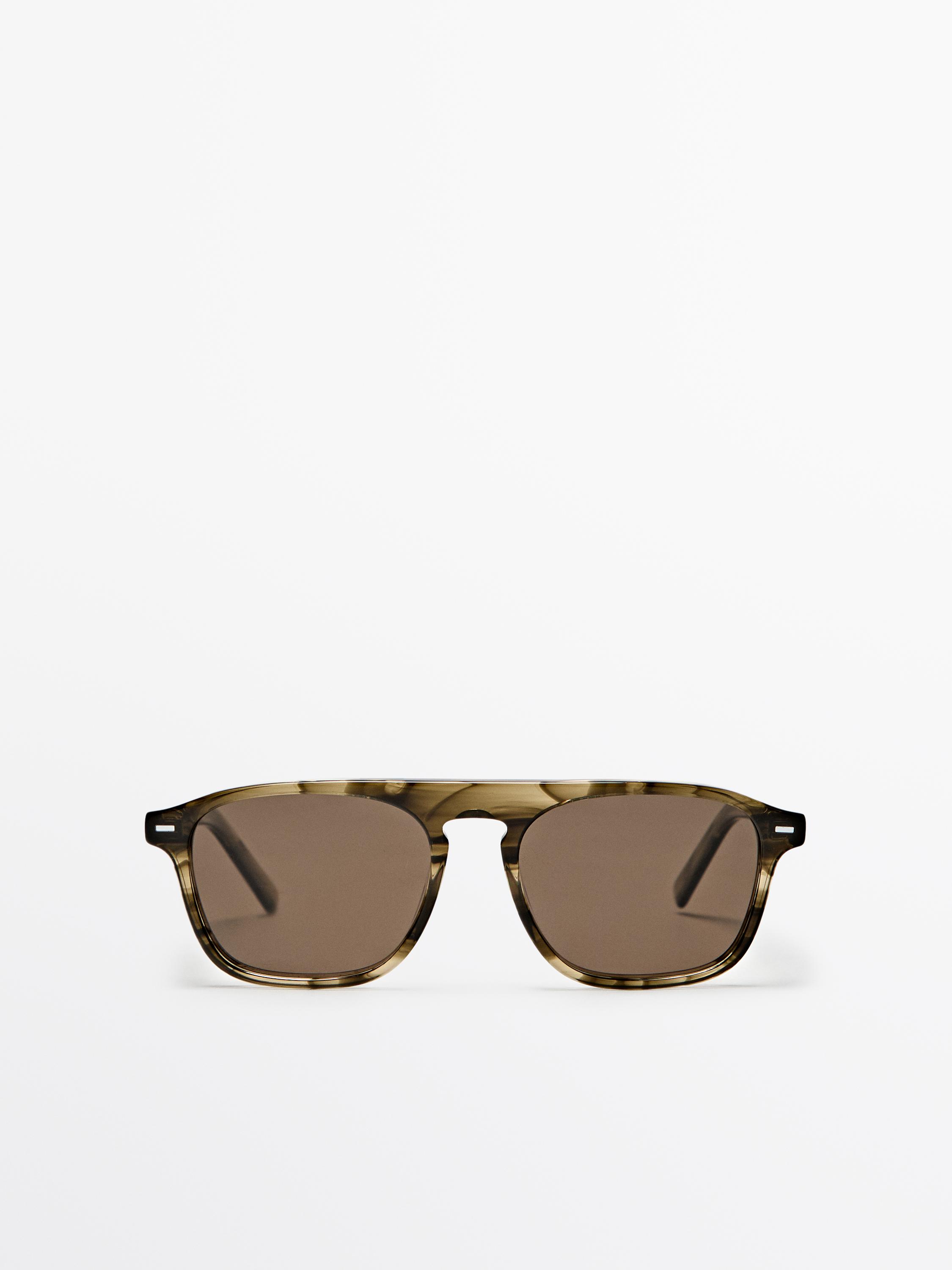 D-frame sunglasses — GREEN MARL