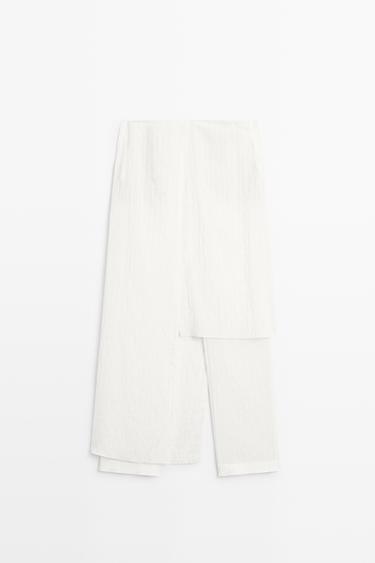 Asymmetric striped skort - STUDIO — WHITE 2