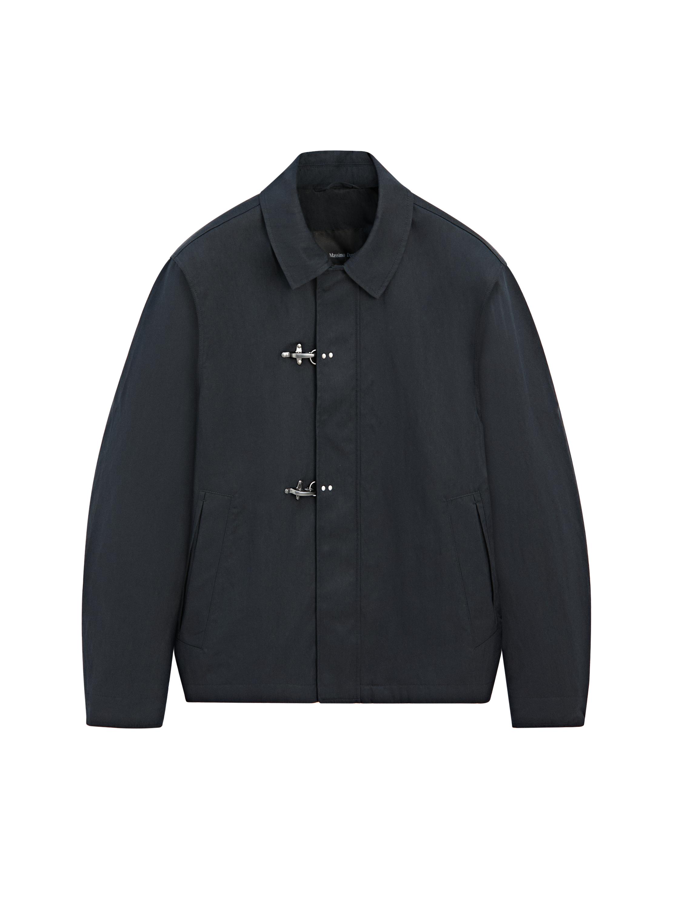 Cotton blend toggle jacket · Navy Blue · Coats | Massimo Dutti