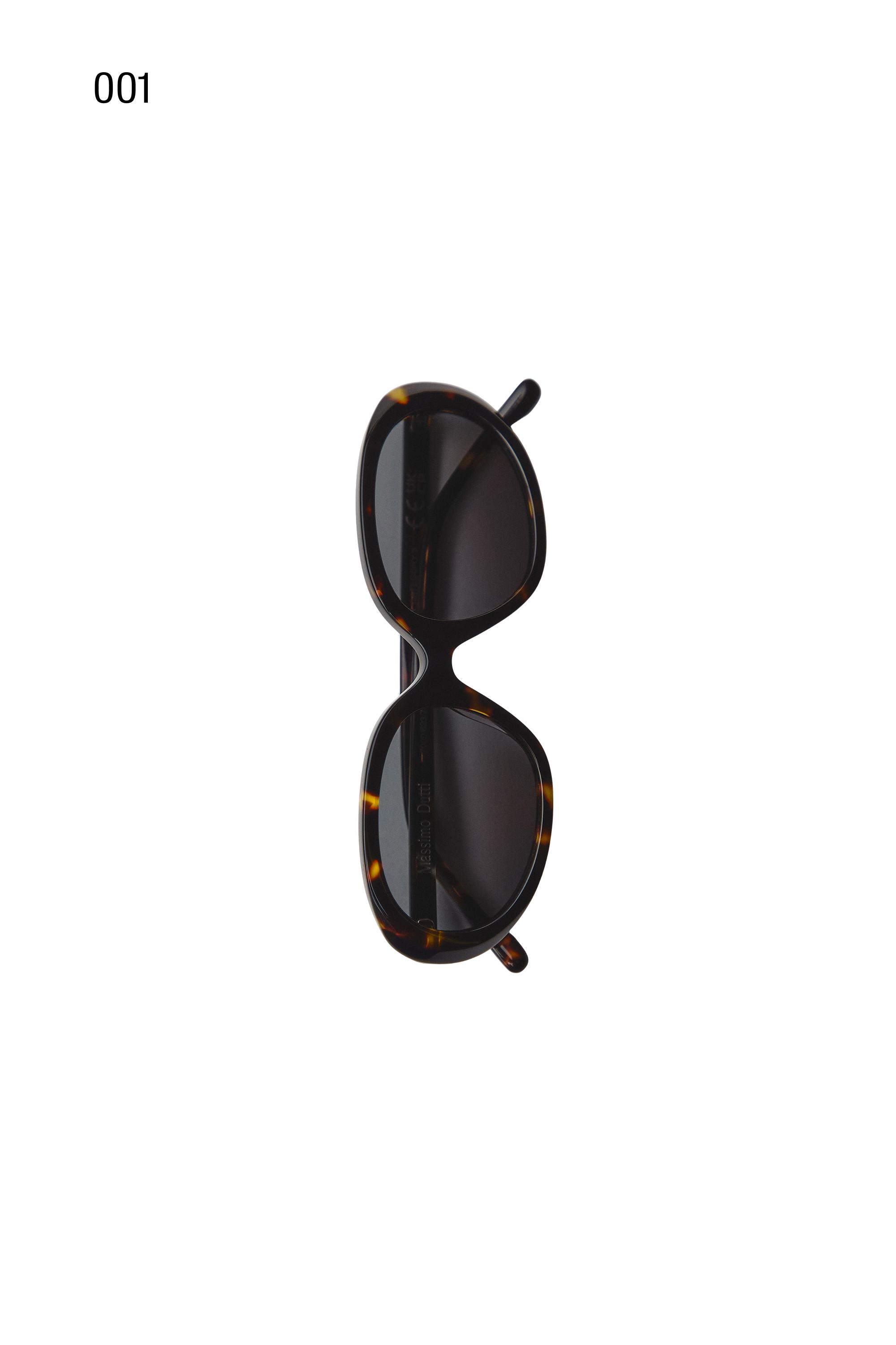 Oval tortoiseshell-effect sunglasses — BROWN