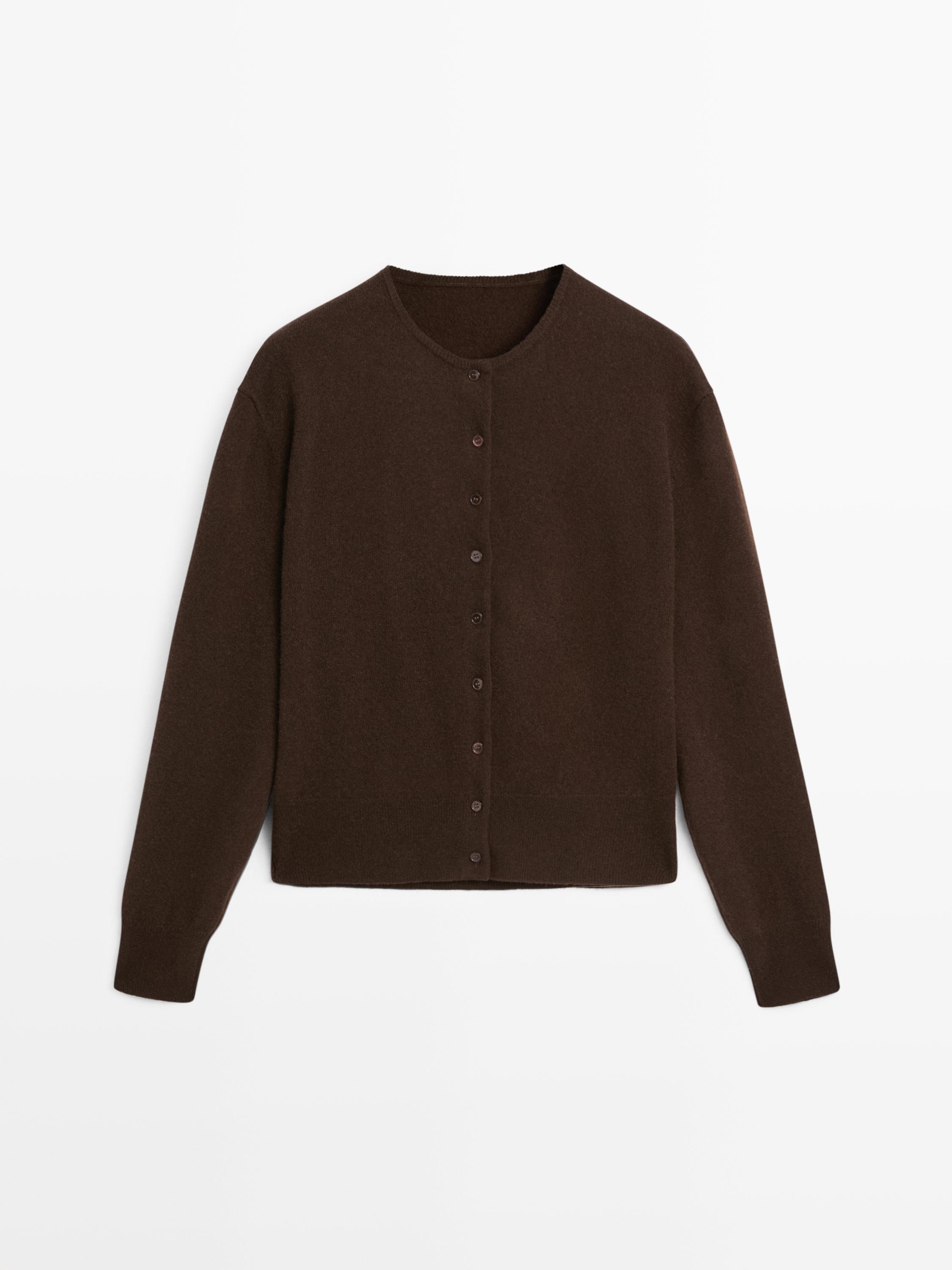 Wool blend knit cardigan