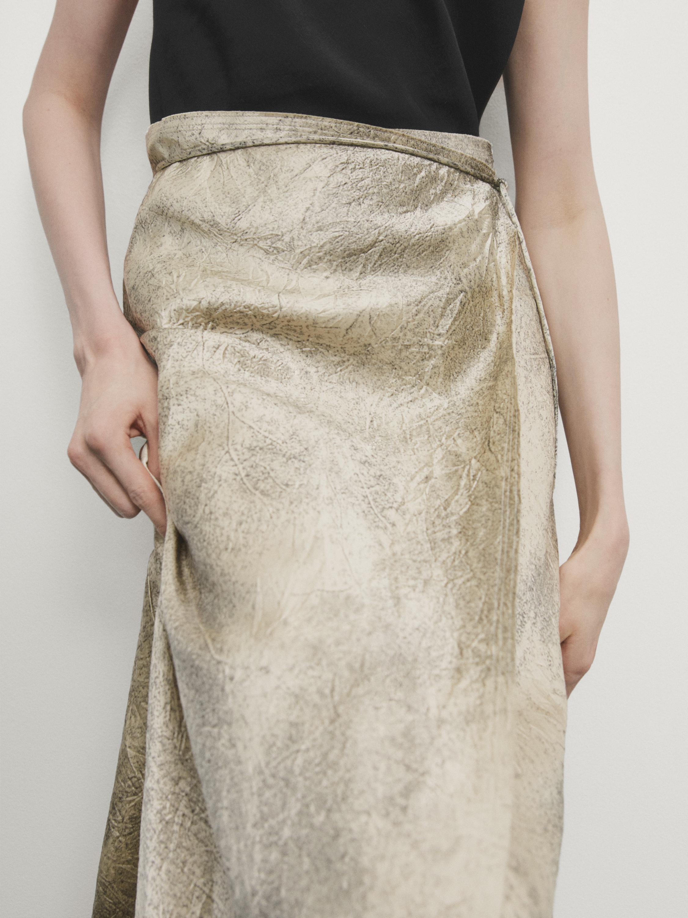 Satin lace skirt