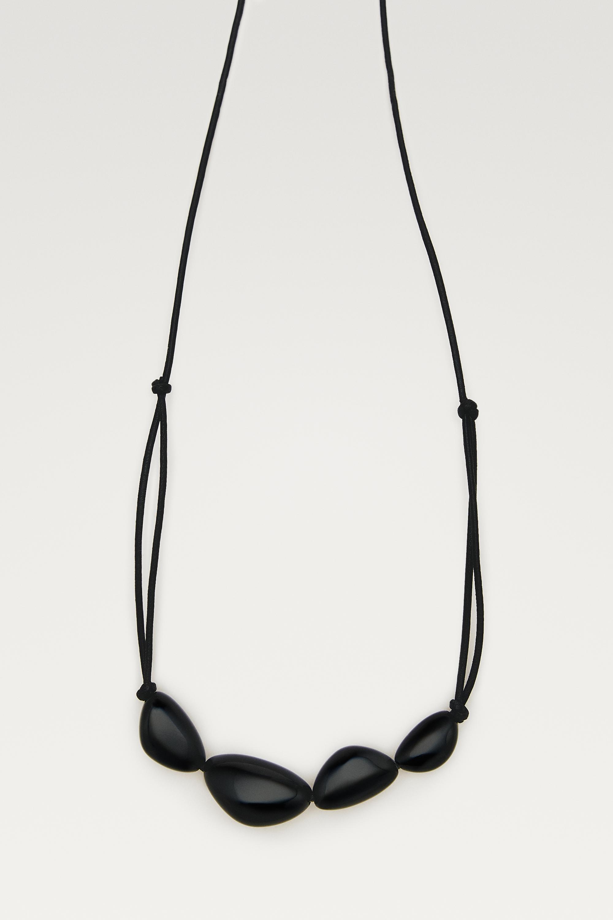 Gemstone necklace — BLACK