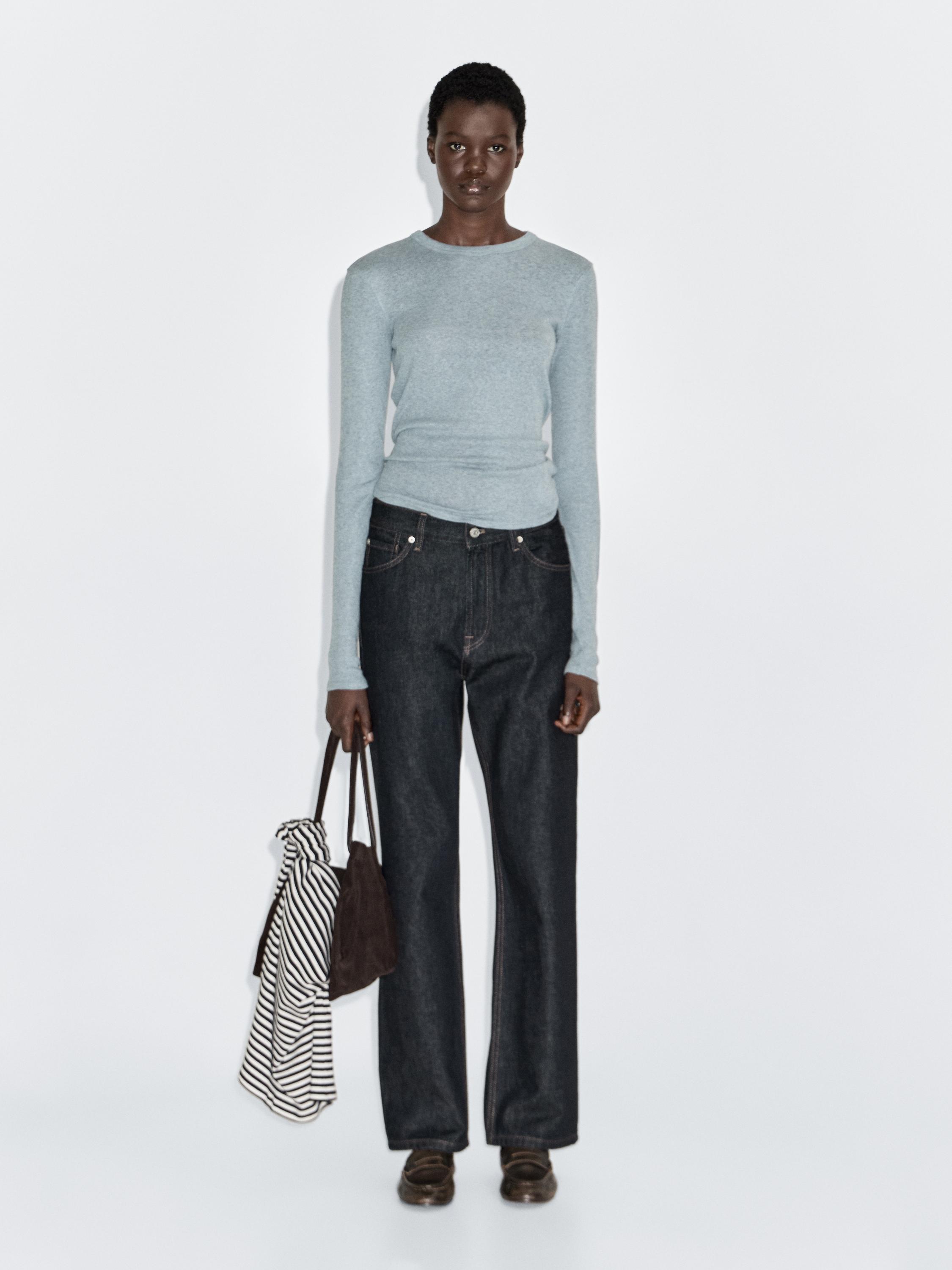 Maglietta a maniche lunghe in misto cotone