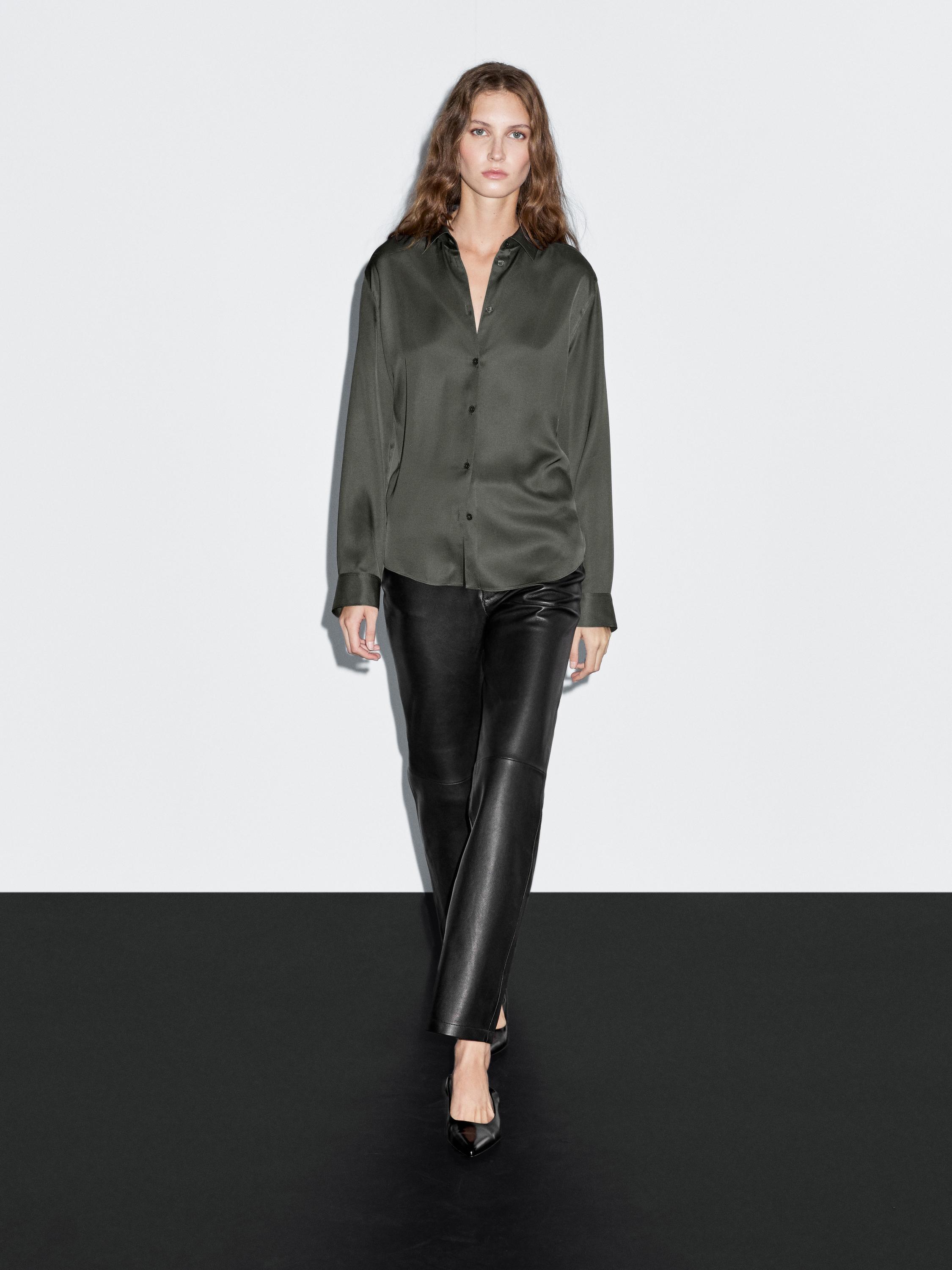 Flowing satin shirt