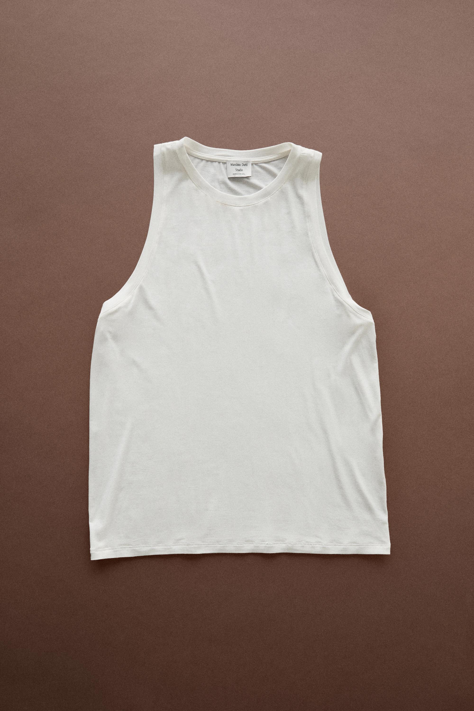 Silk blend sleeveless top - STUDIO — CREAM