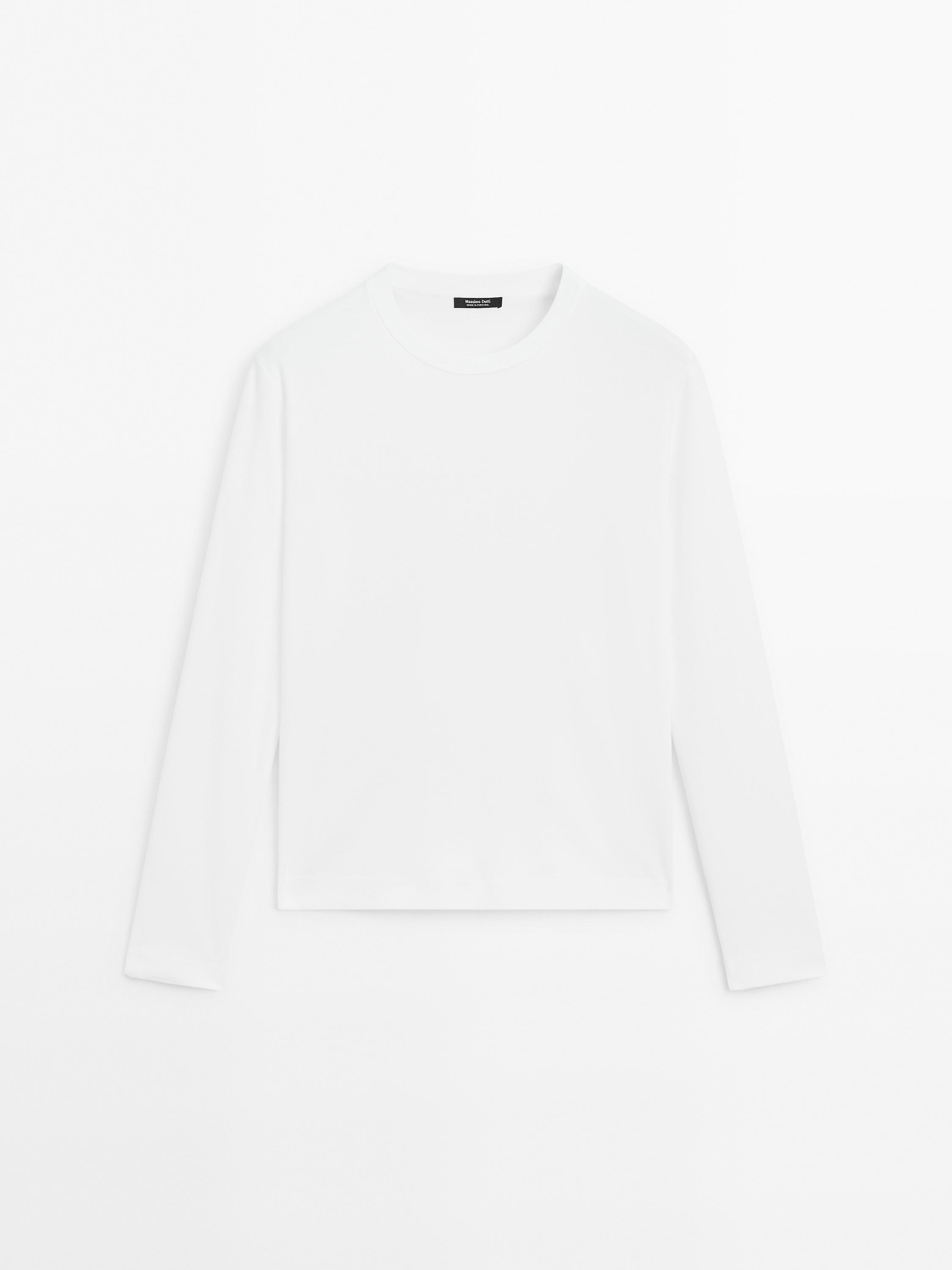 %100 pamuklu interlok uzun kollu t-shirt