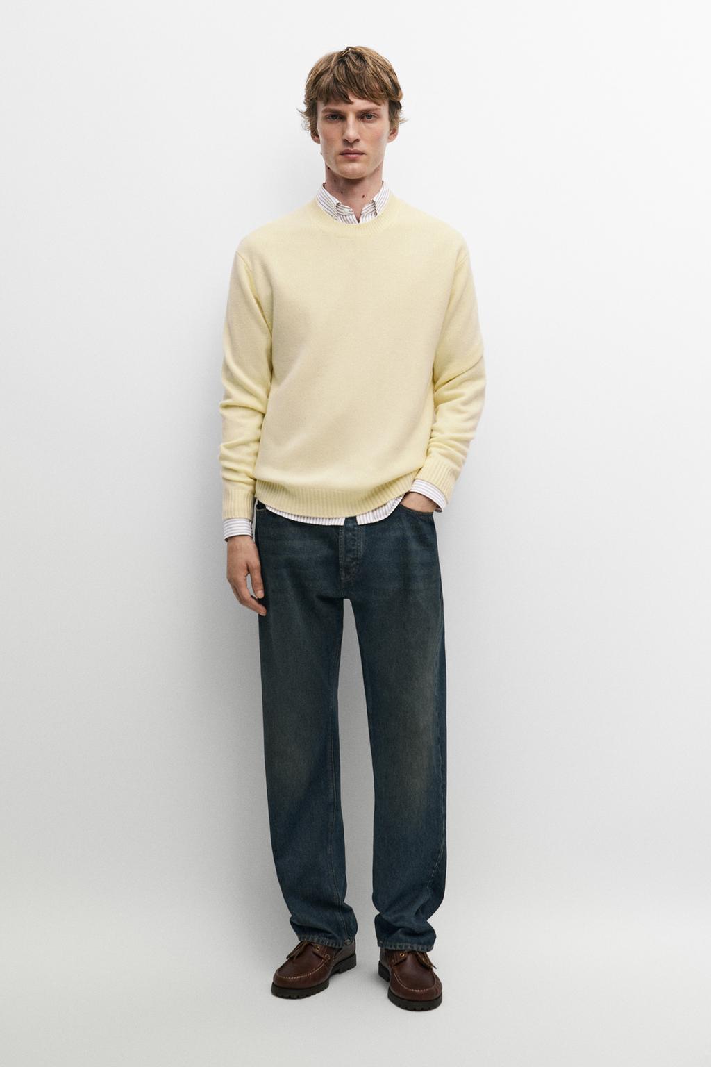 Massimo Dutti Kaşmir dairəvi boyunlu trikotaj sviter