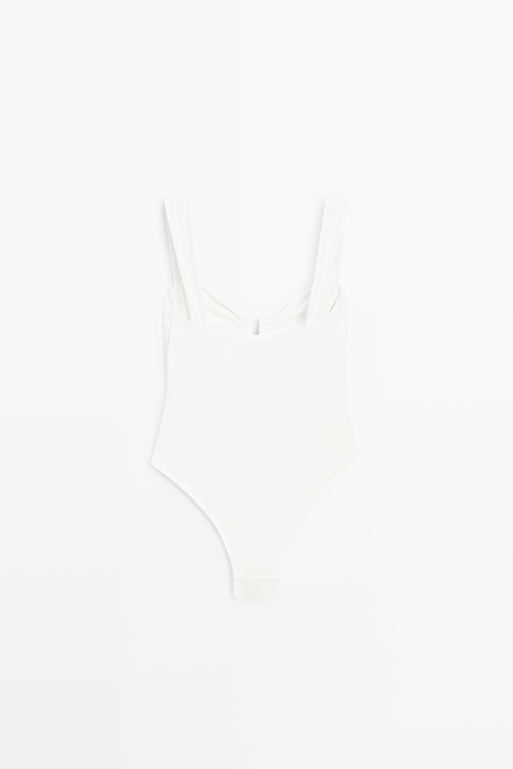 Swimsuit with gathered detail — Off white