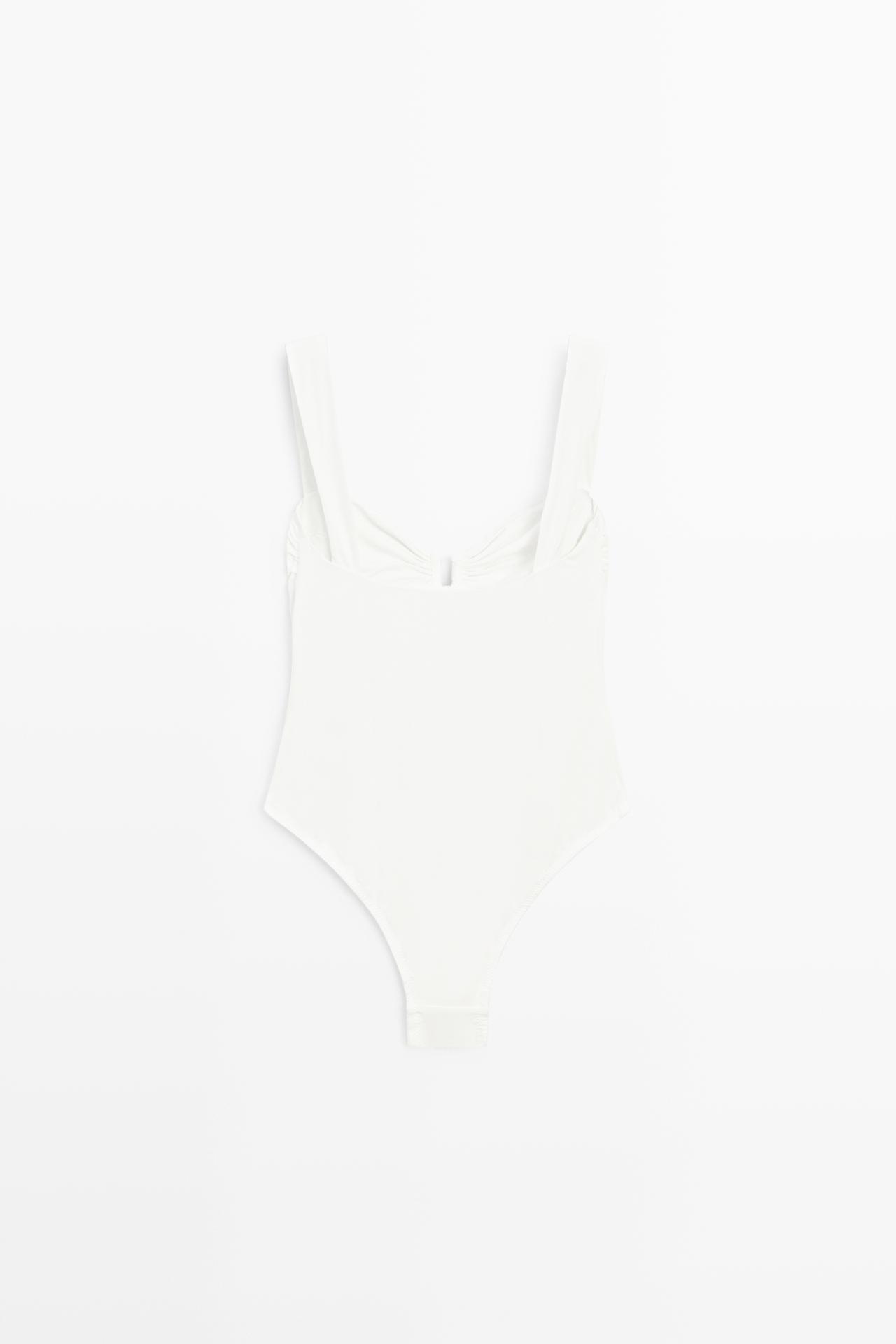 Swimsuit with gathered detail — Off white