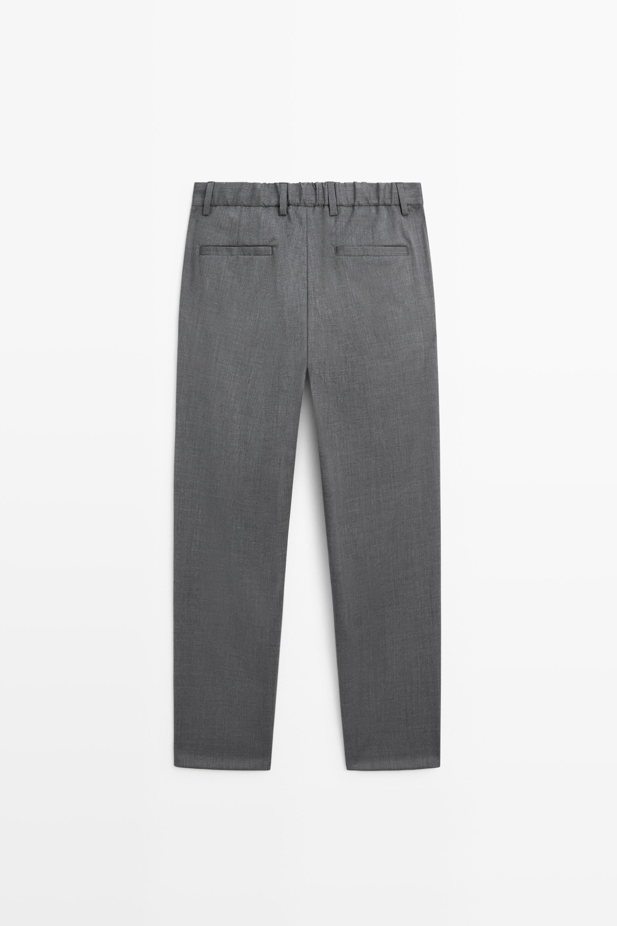 Wool blend cool wool darted pants — MEDIUM GREY