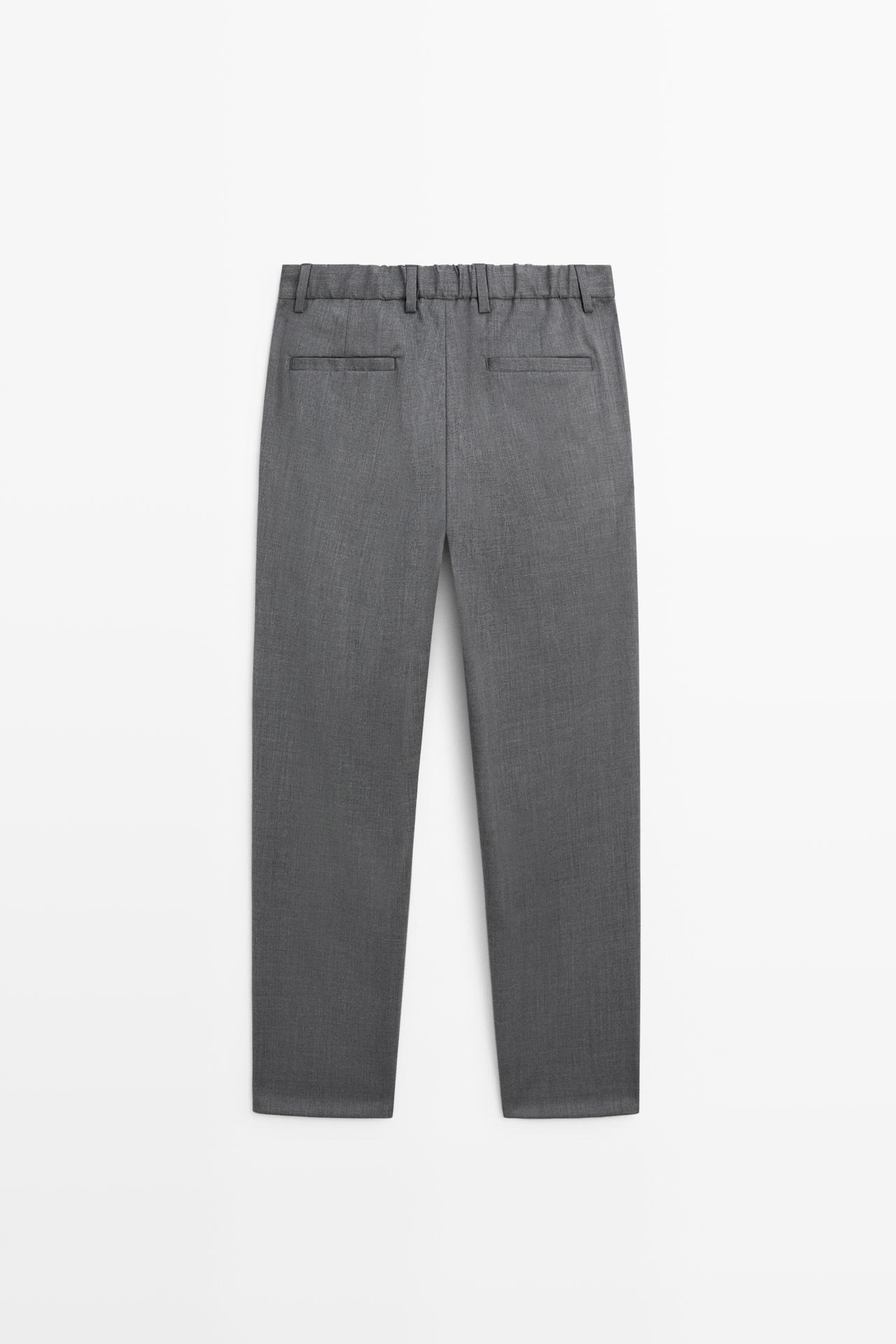 Wool blend cool wool darted pants — MEDIUM GREY