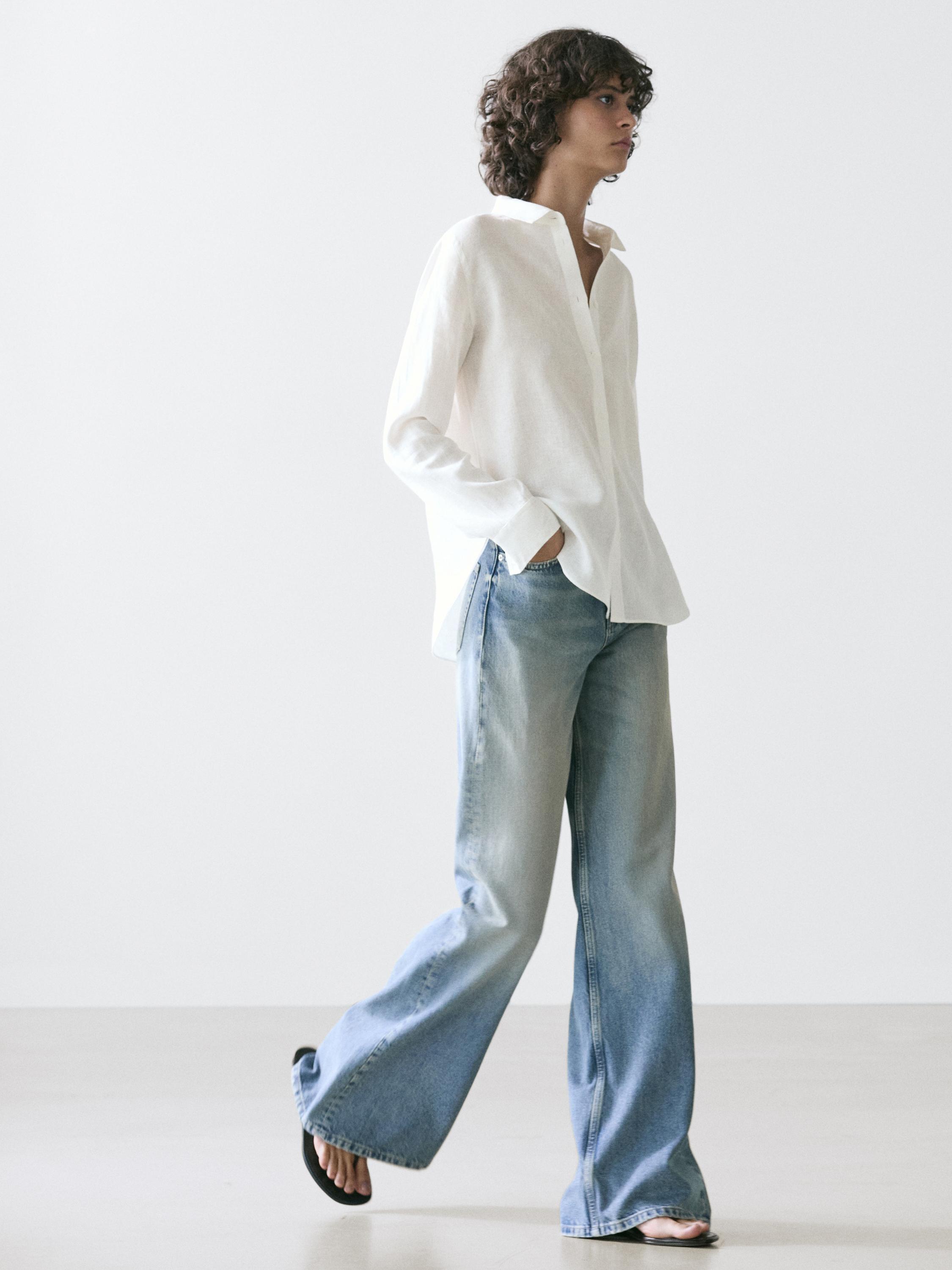 Flowing 100% linen shirt