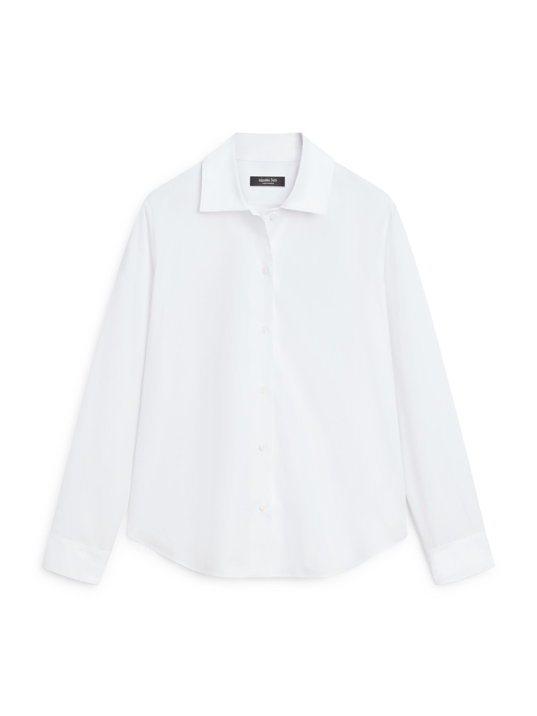 100% cotton poplin shirt — WHITE