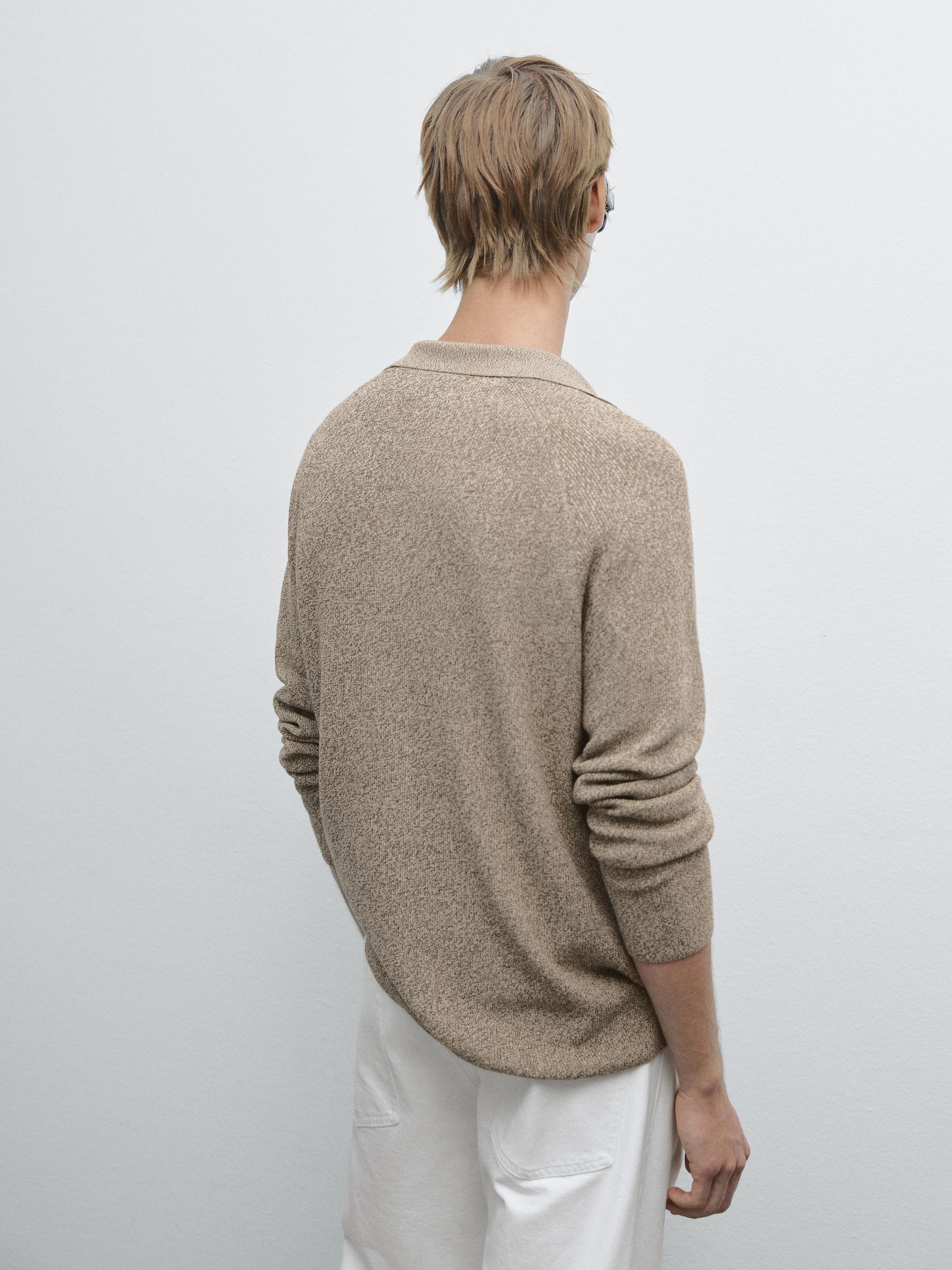 Cardigan aus 100 % Baumwolle im Mouline-Strick