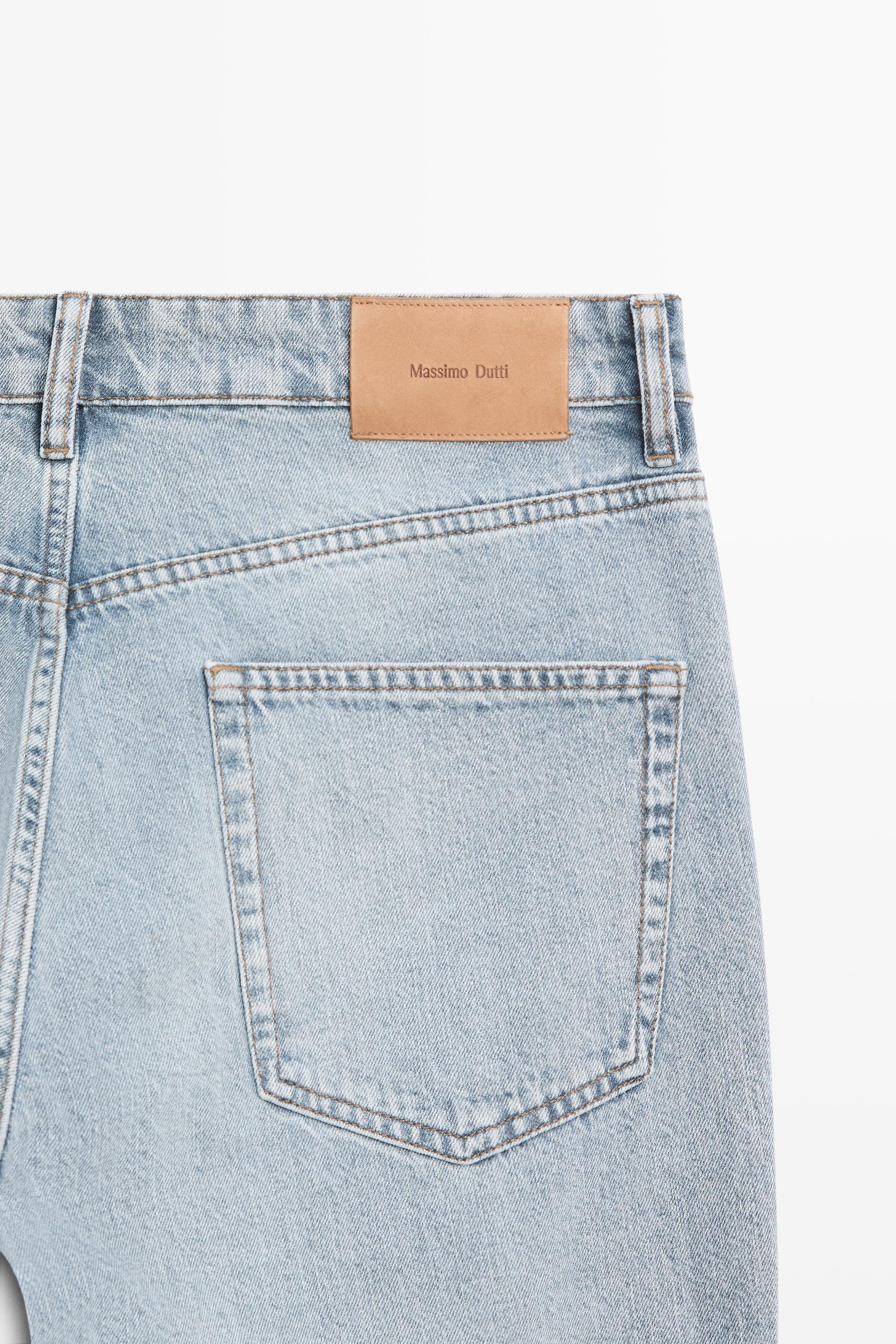 Tapered fit cotton jeans — MEDIUM BLUE