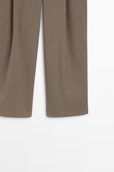 Pinstripe wide-leg pants — MOLE BROWN 7