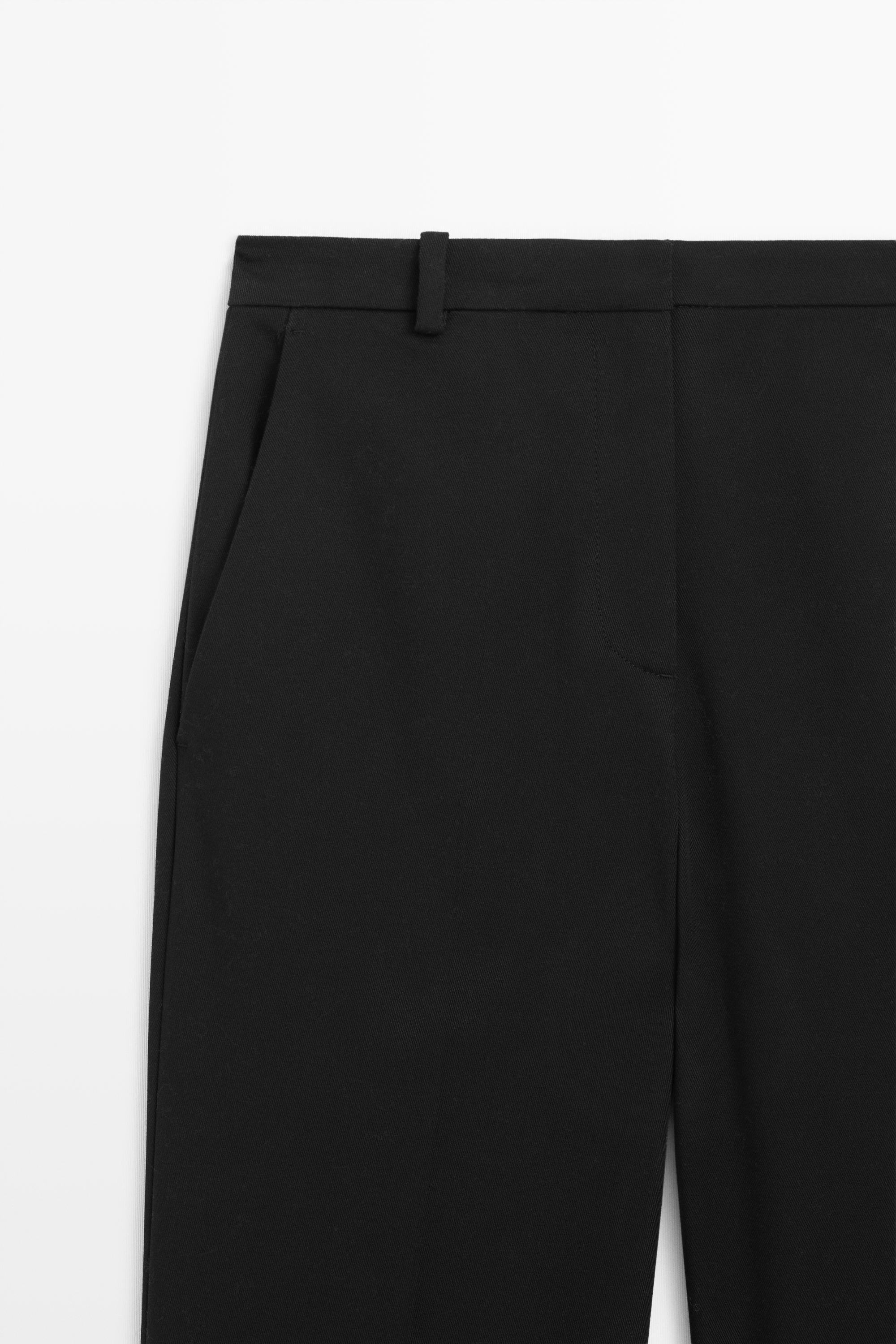 Straight stretch trousers — BLACK