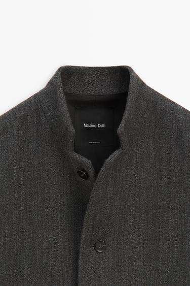 High collar wool coat — DARK GREY 9