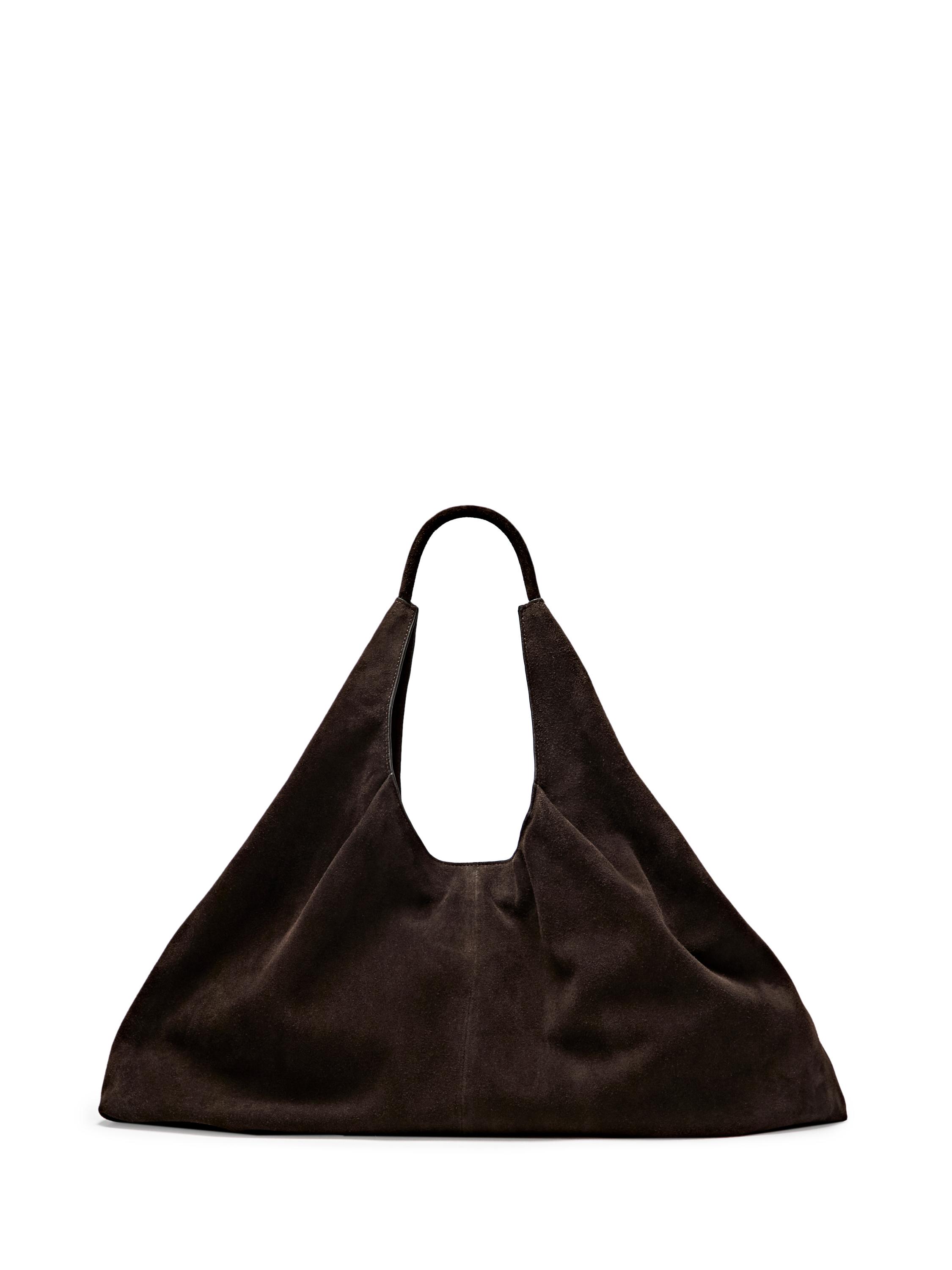 Split leather maxi shopper bag - LIMITED EDITION — BROWN
