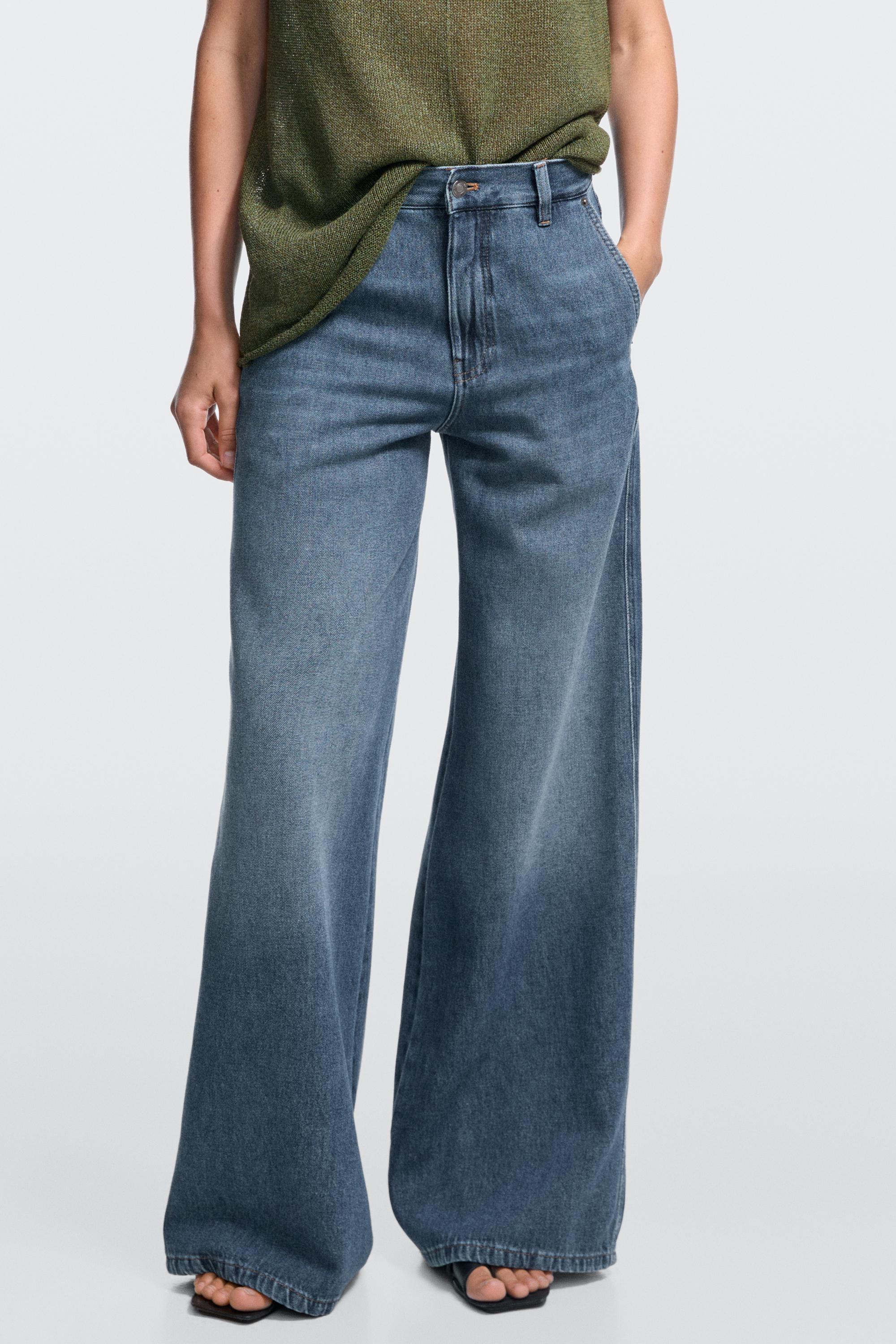 Jean wide leg taille moyenne
