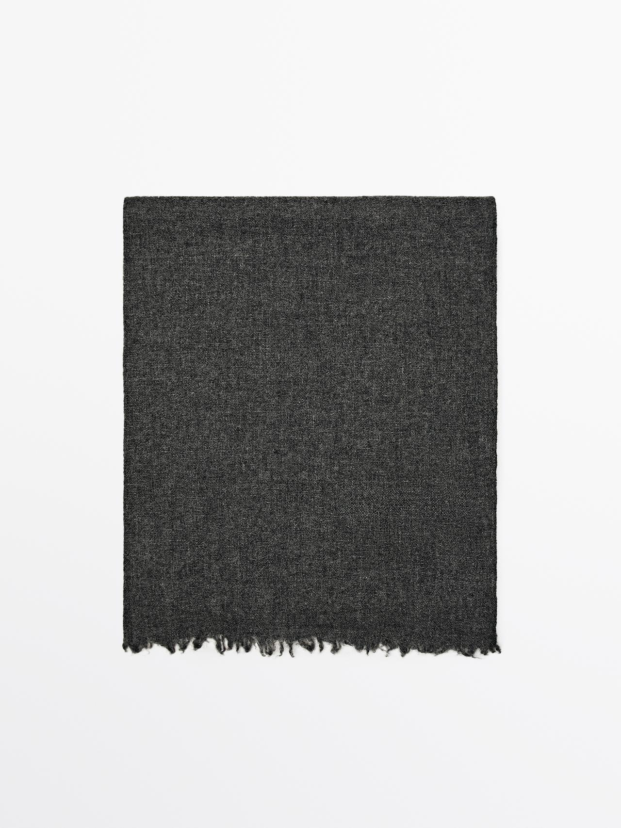 Massimo Dutti - Herre - Tørklæde I 100% Kashmir - Grå - 01