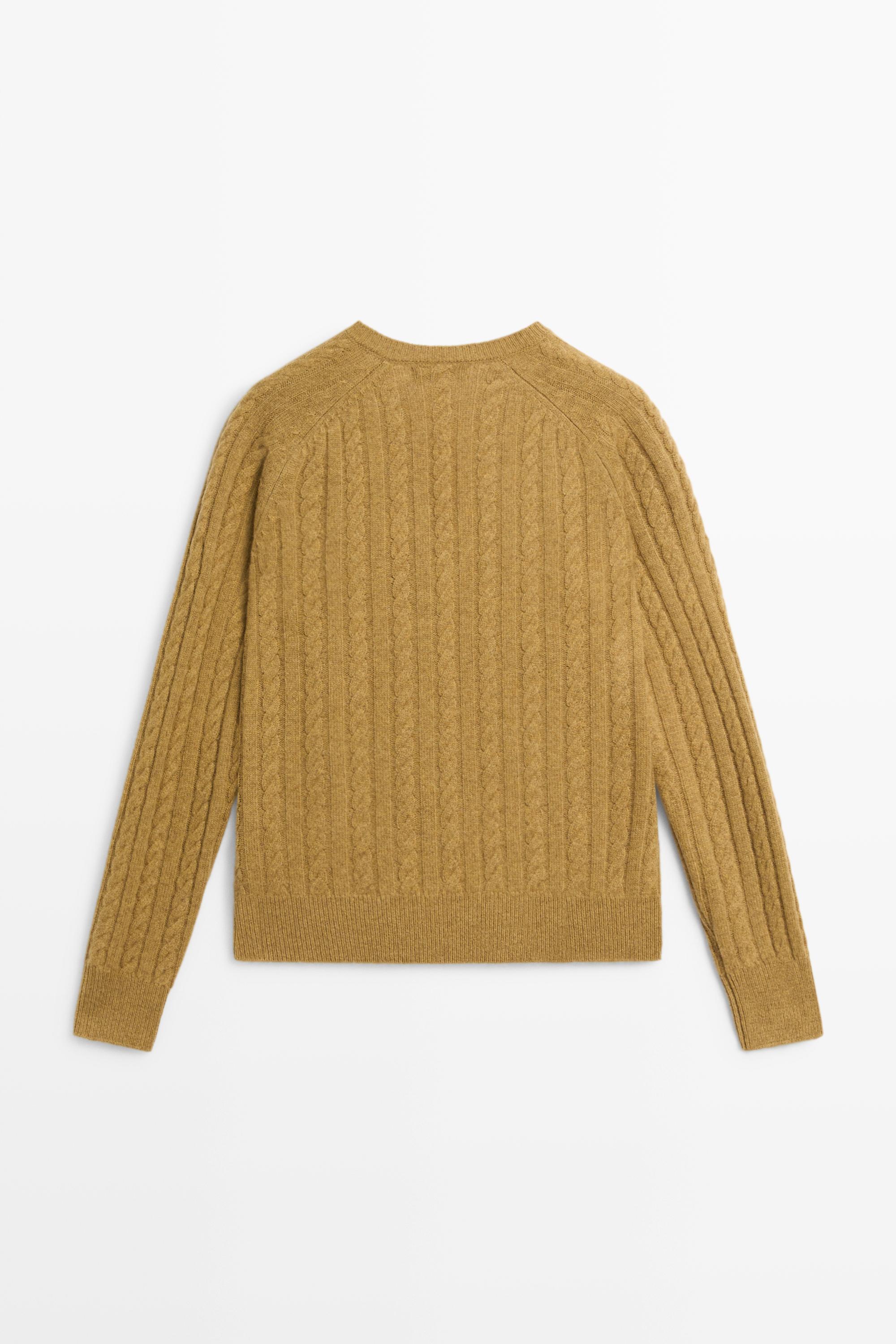 Wool blend cable-knit sweater — OIL