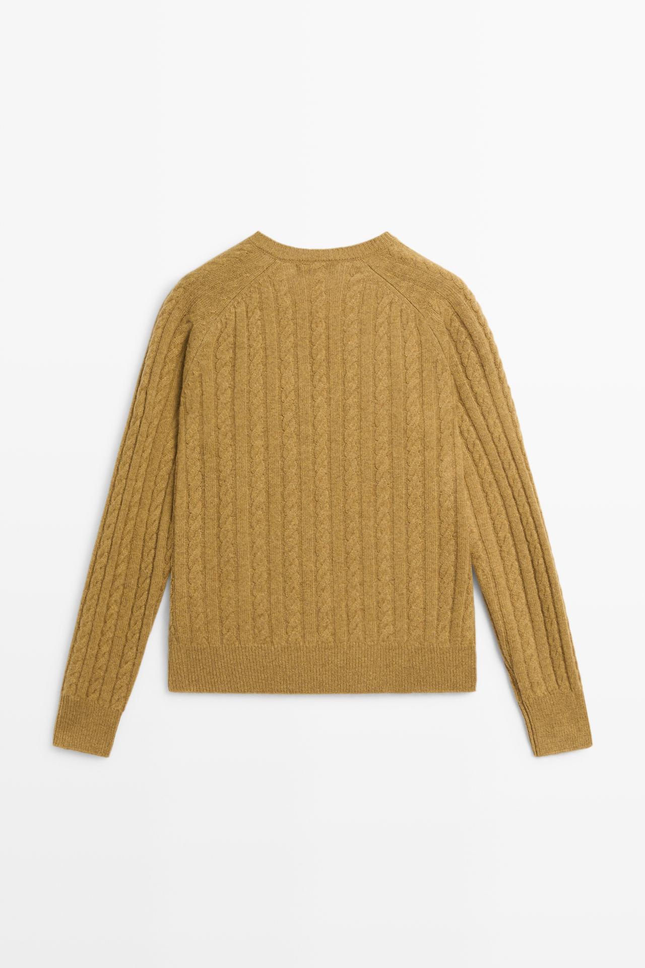Wool blend cable-knit sweater — OIL
