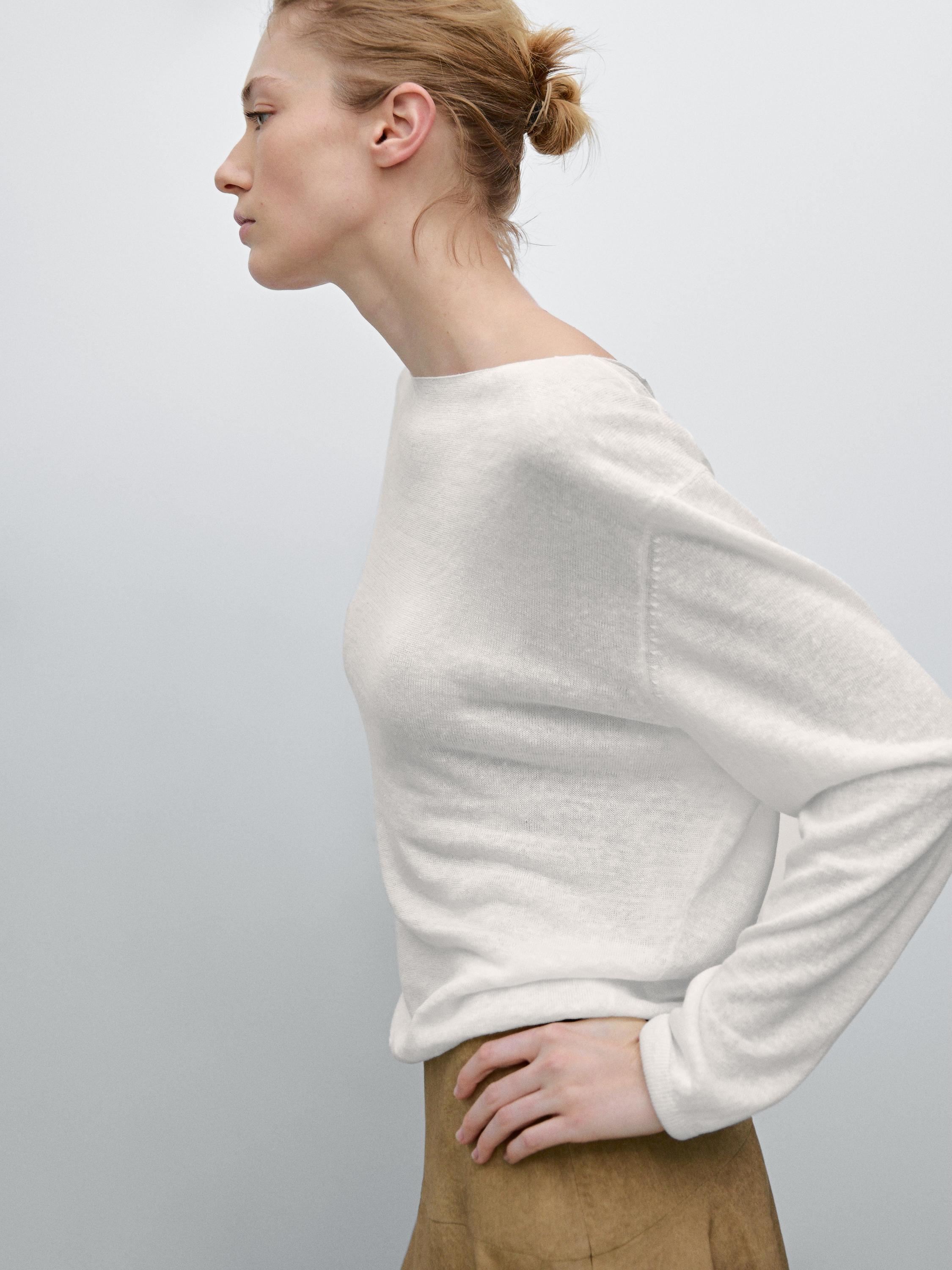 100% linen fine knit sweater