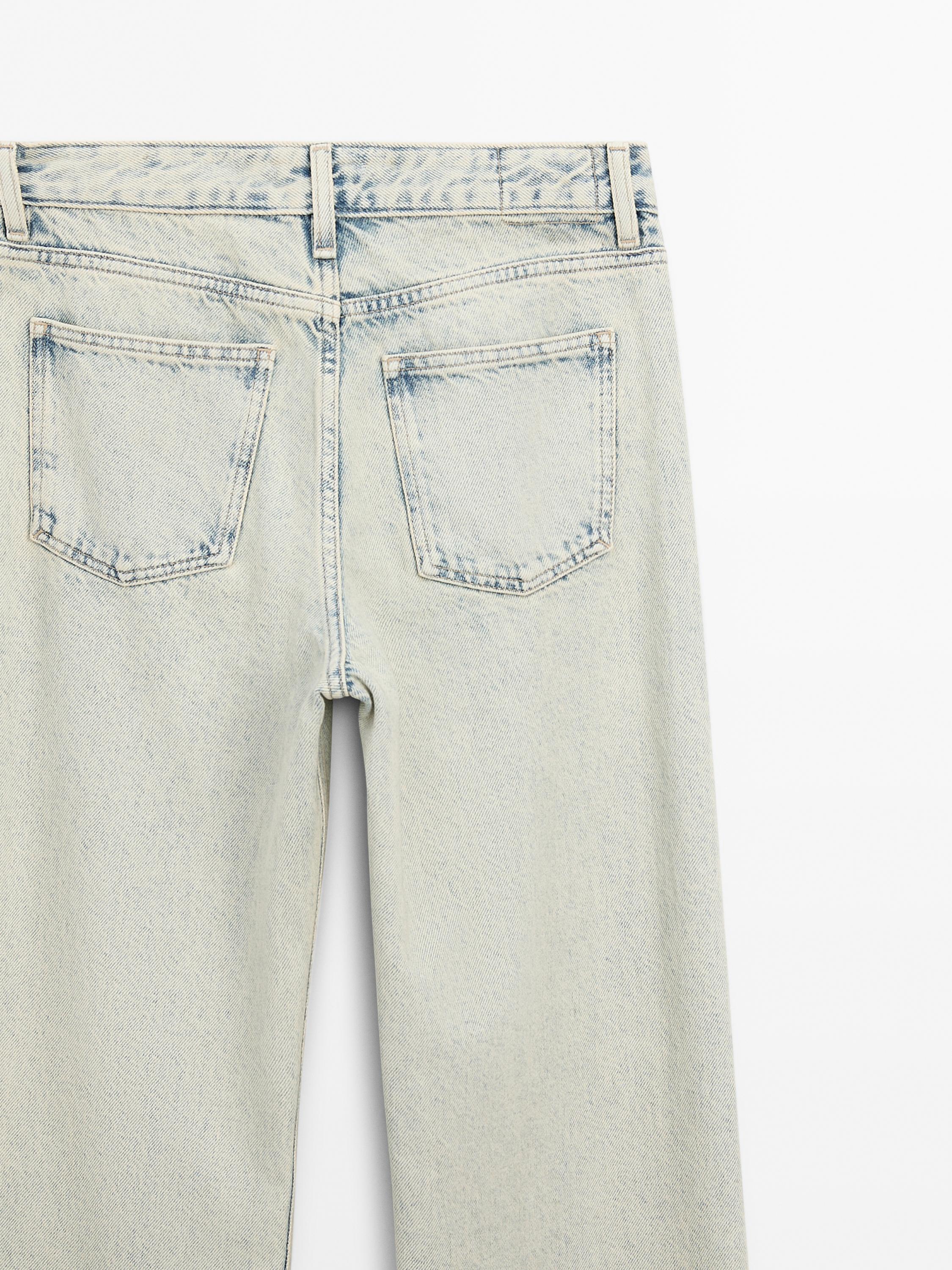 Mid-rise wide-leg jeans