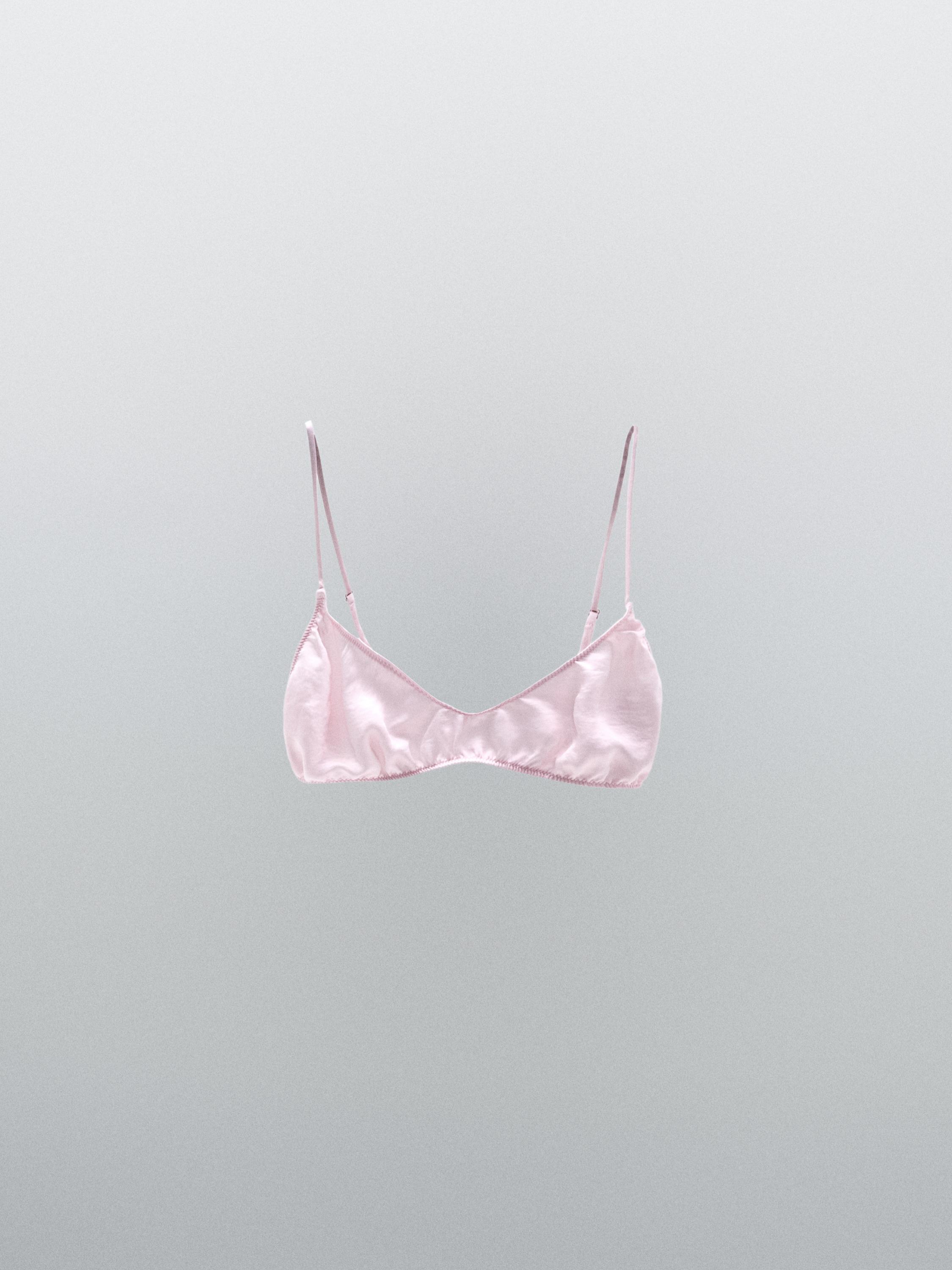 Gathered satin triangle bra - STUDIO