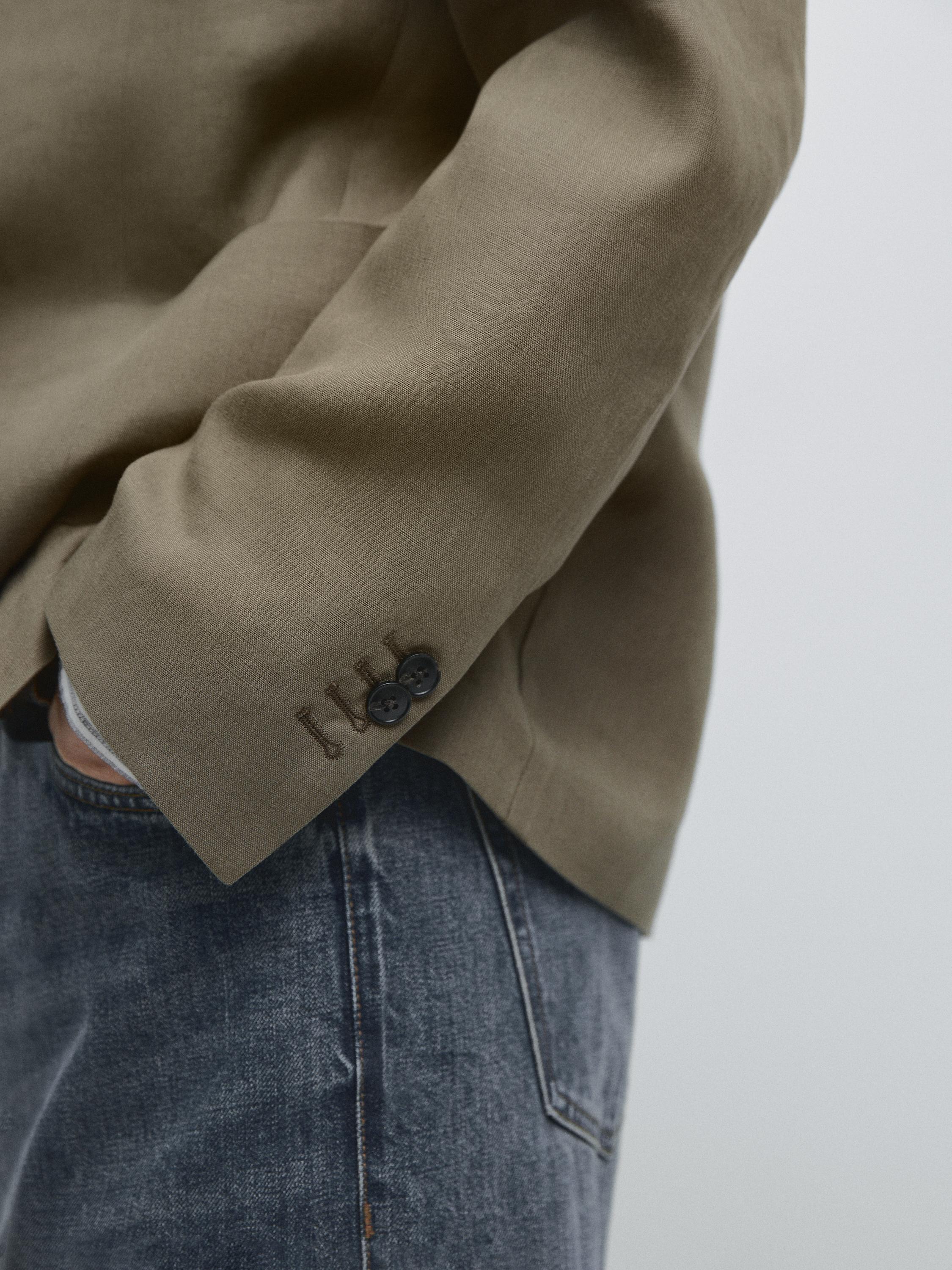 100% linen blazer — GREENISH