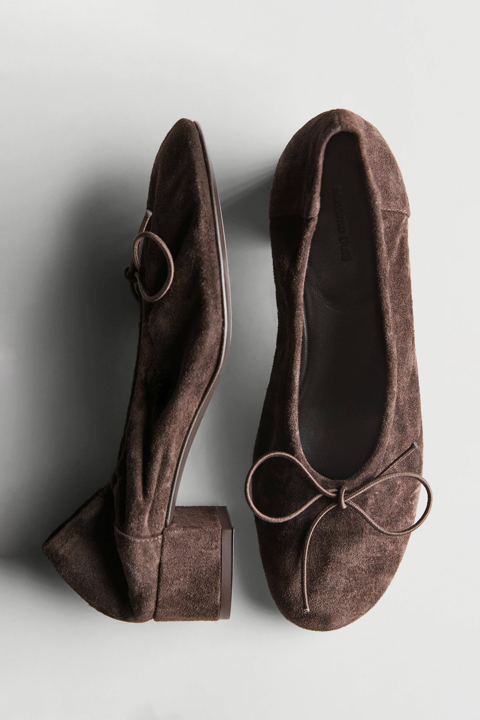 High-heel ballerinas — BROWN