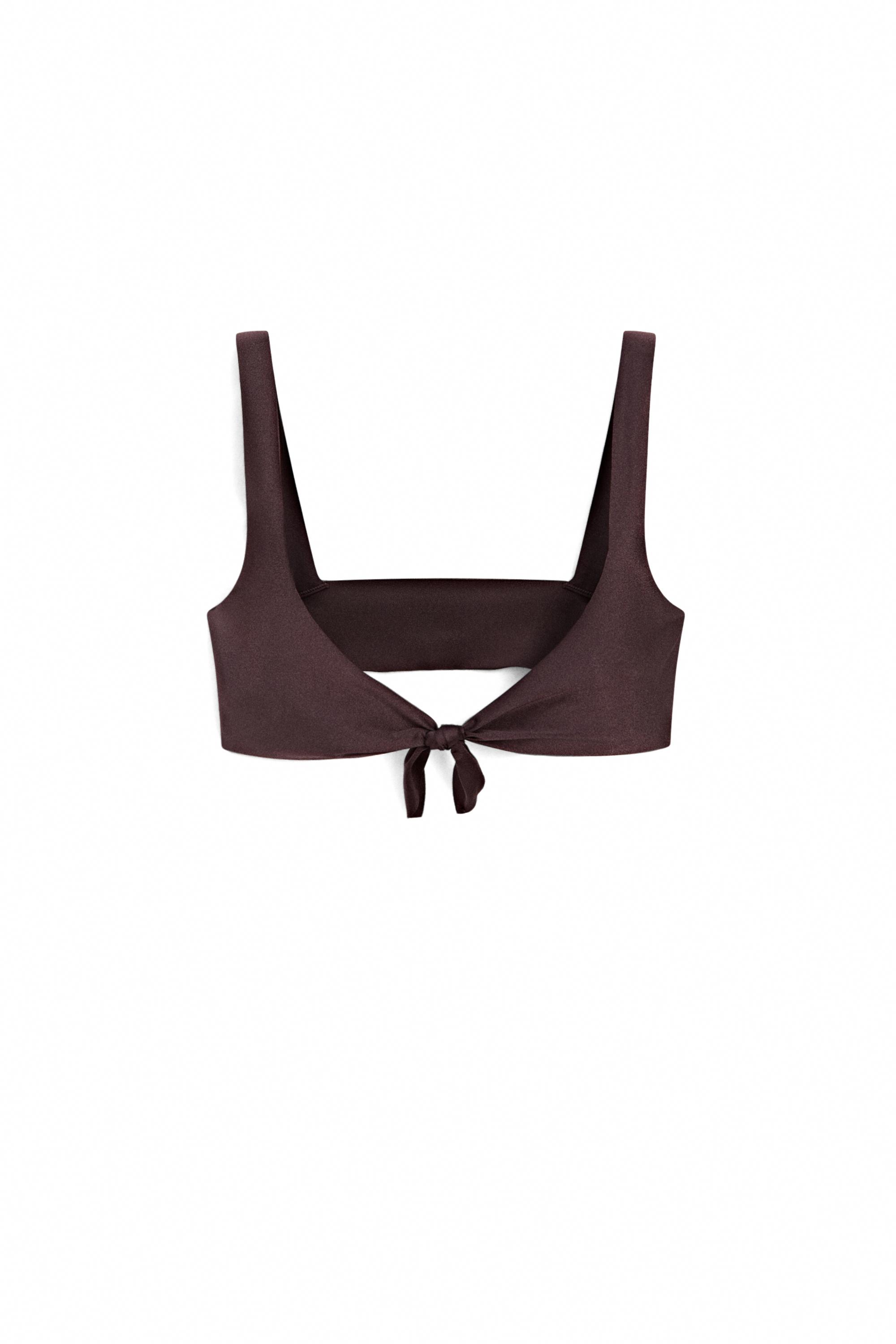 Shimmery bikini top — BROWN