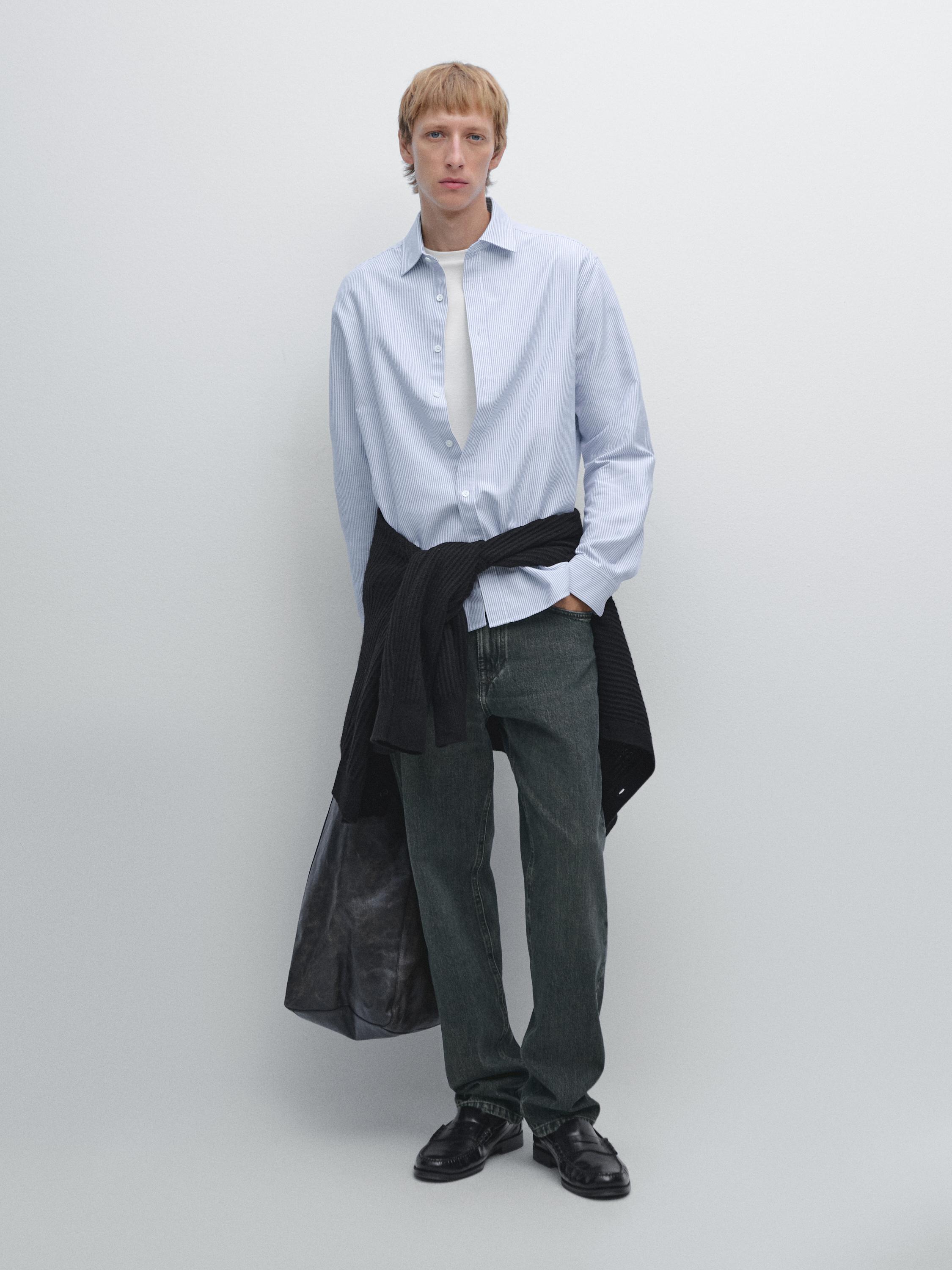 Regular fit striped Oxford shirt