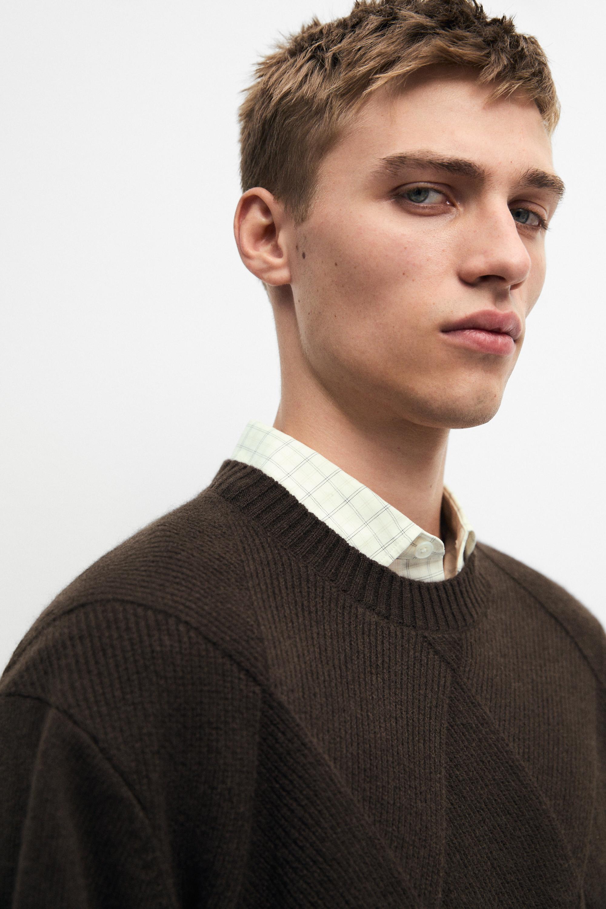 Cashmere and wool blend crew neck sweater — KHAKI GREEN