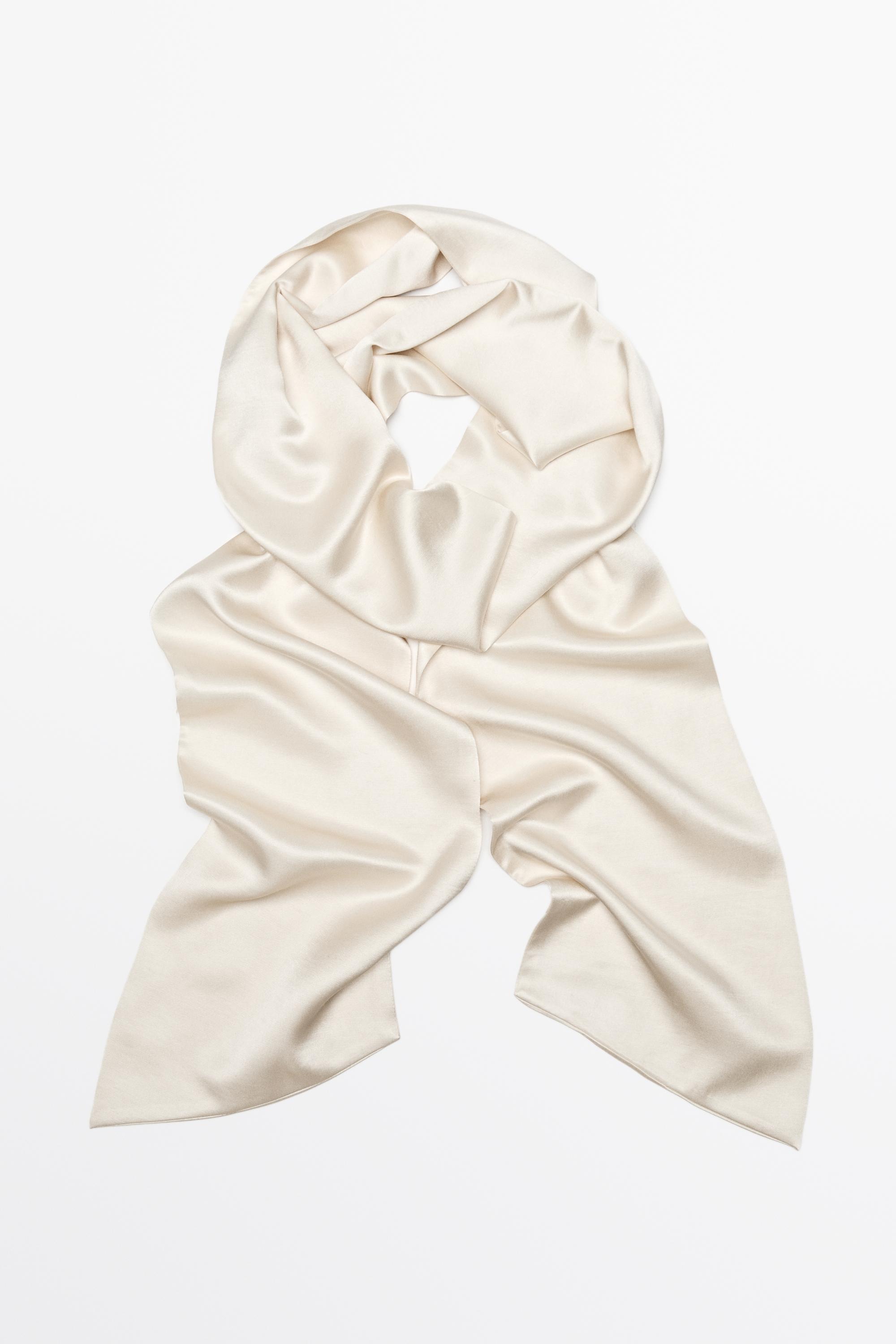 Satin scarf — CREAM