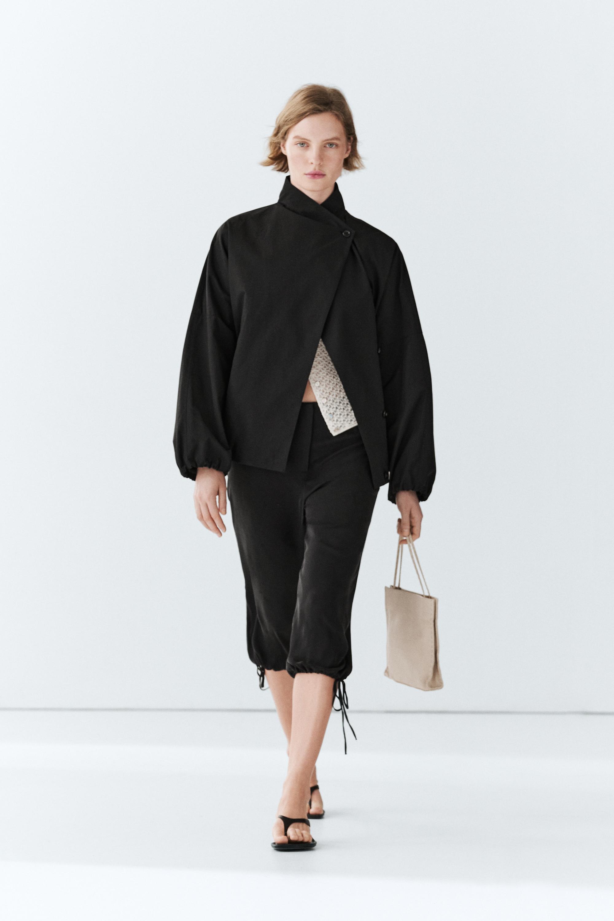 Technical bomber jacket with side button — BLACK