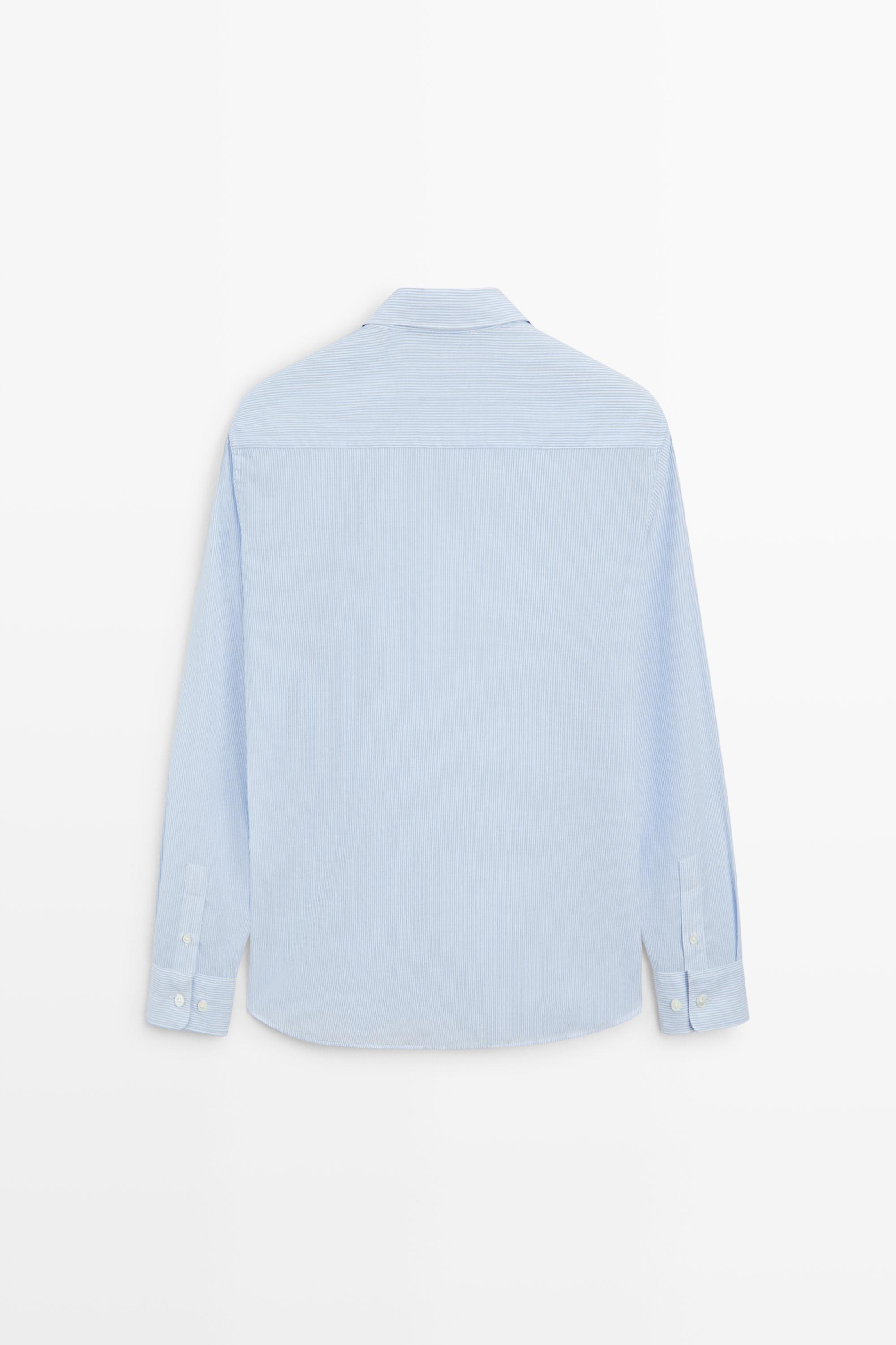Striped regular fit shirt — SKY BLUE