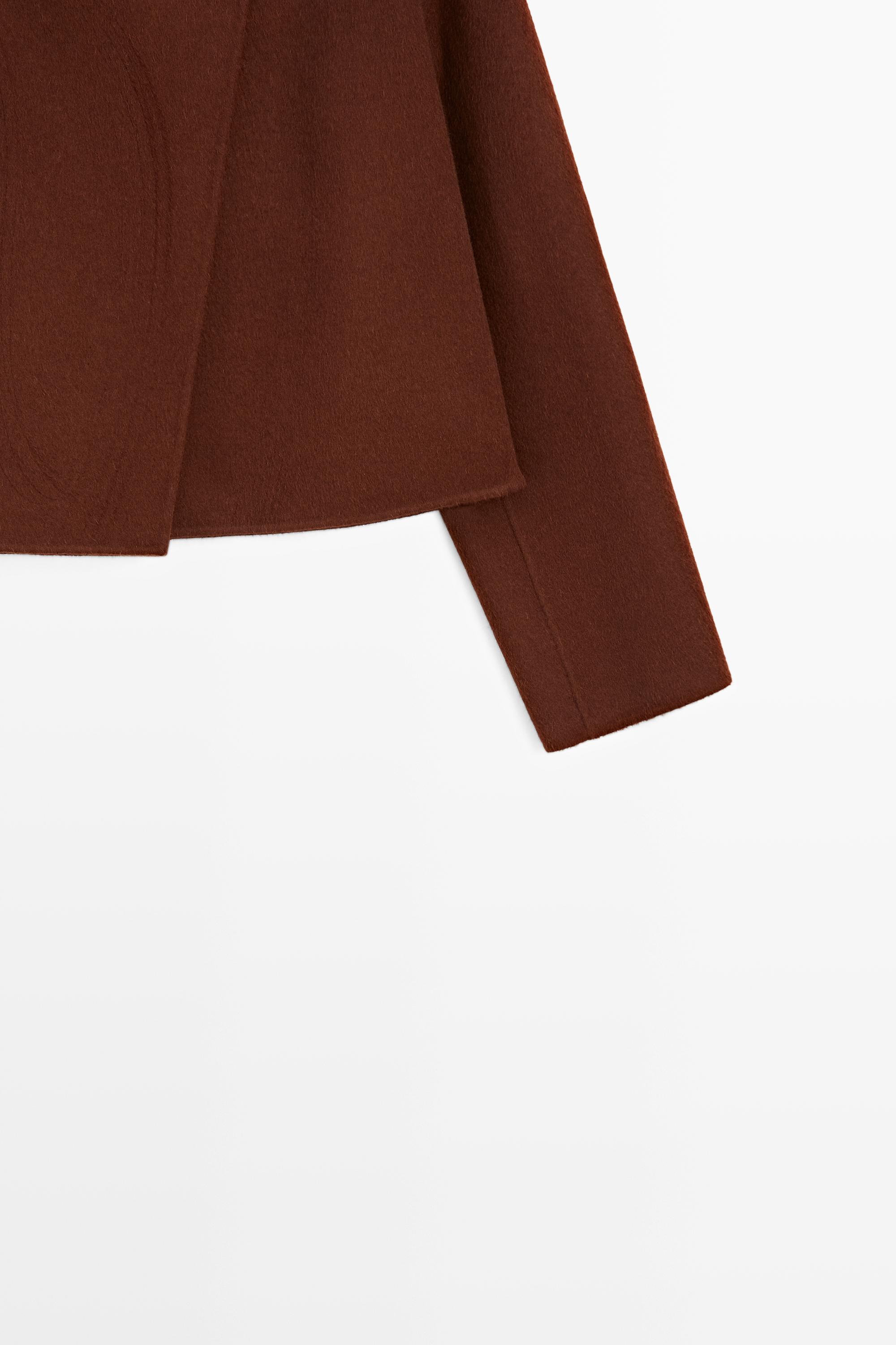 Button detail cape jacket — COPPER