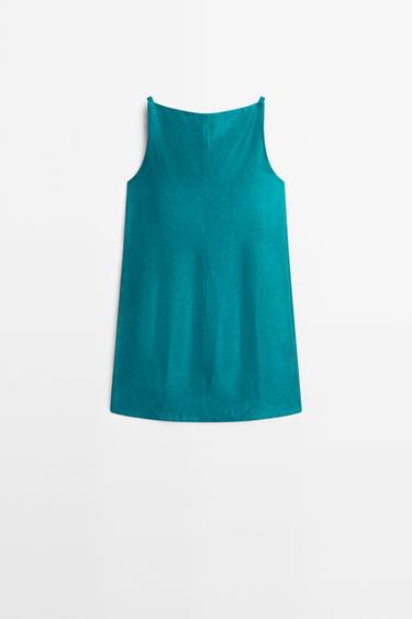 Linen blend mini dress — BLUE 6