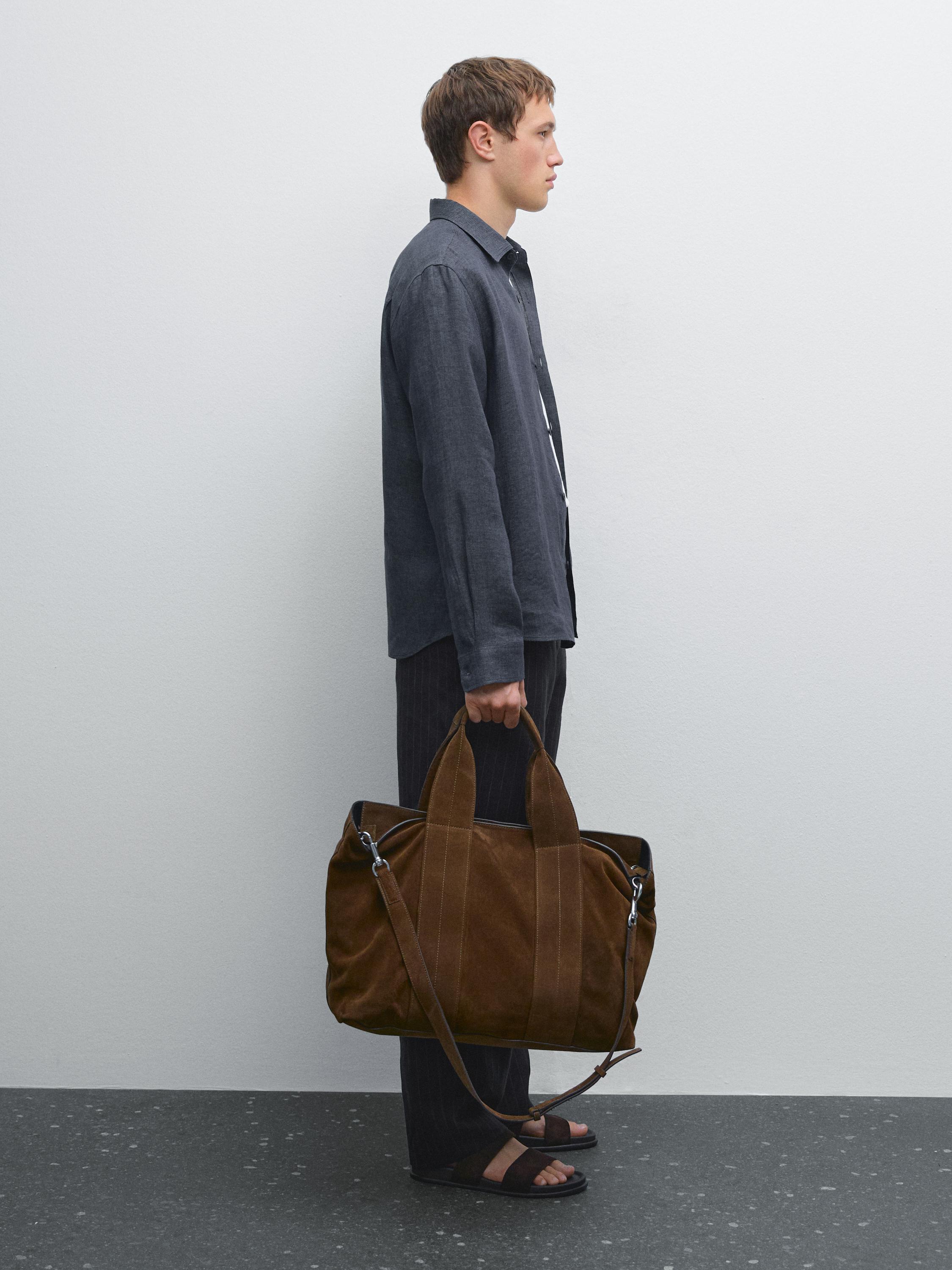Regular fit faded linen overshirt
